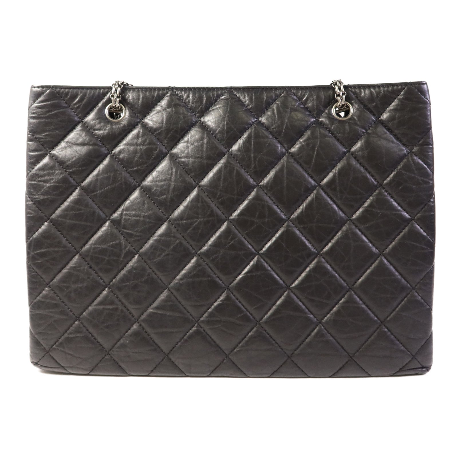 CHANEL 牛皮皮革2.55銀扣手挽袋