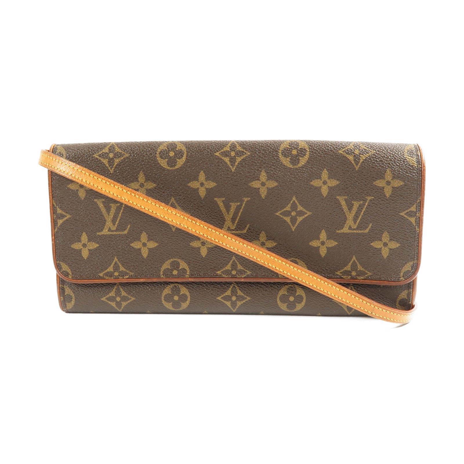 LOUIS VUITTON LV GHW Pochette Twin GM Shoulder Bag M51852 Monogram Brown