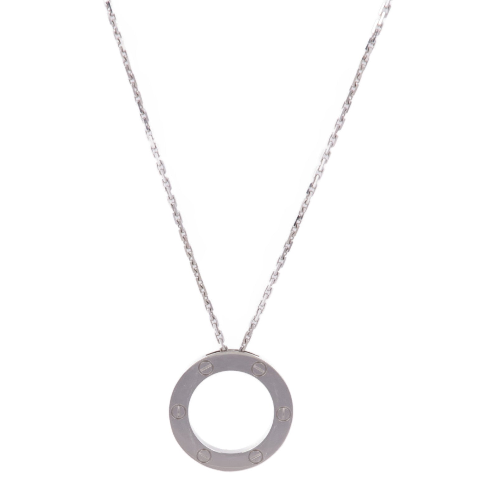 CARTIER 18K白金Love Necklace項鍊