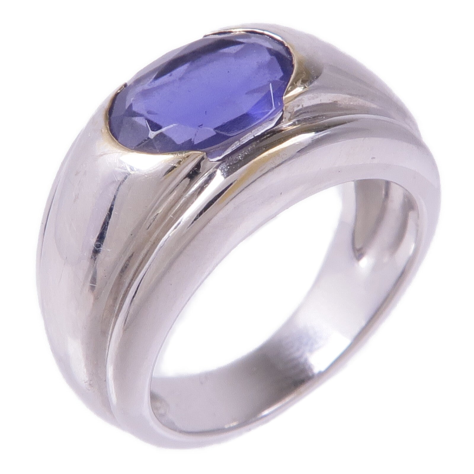 JEWELRY 18K白金Iolite Ring堇青石戒指US#4.75