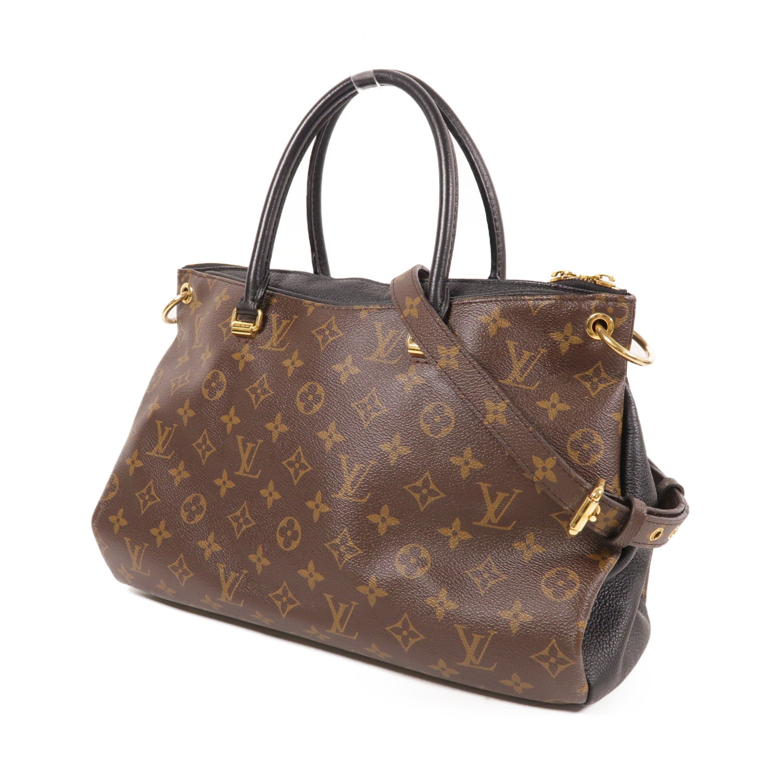 LOUIS VUITTON LV GHW Pallas Shoulder Bag Monogram Brown/Black