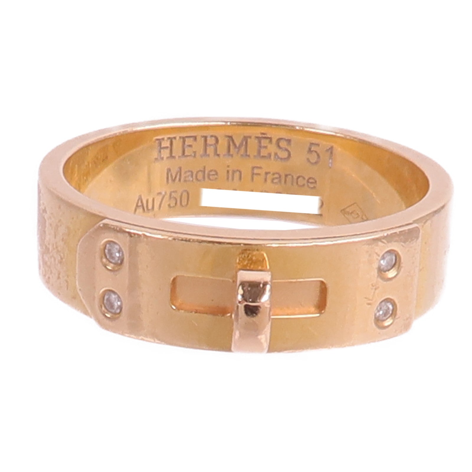HERMES 18K玫瑰金Kelly Ring戒指