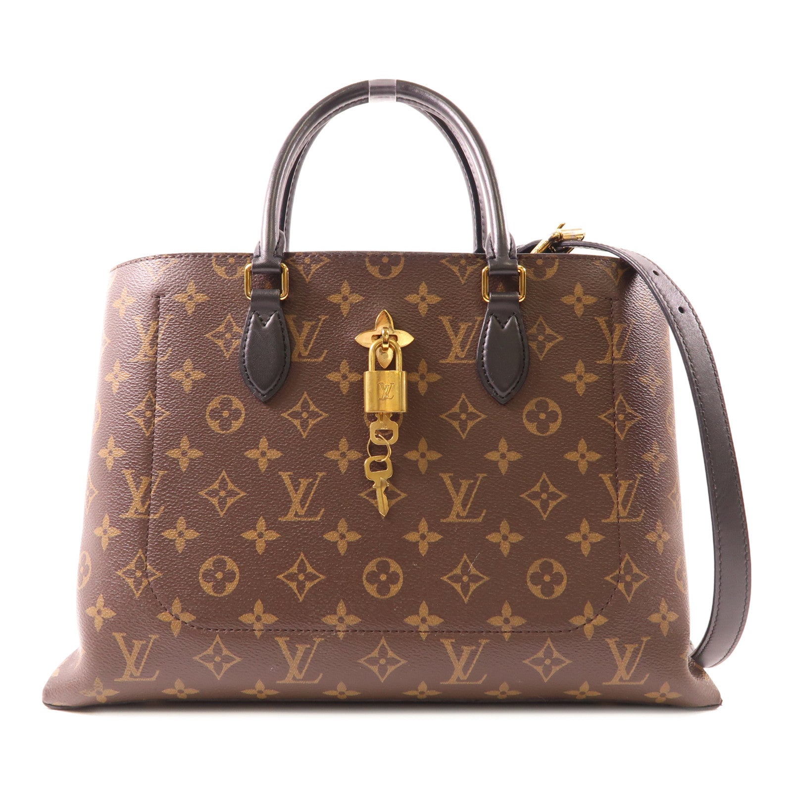 LOUIS VUITTON LV GHW Flower Tote 2 Way Shoulder Handbag M43550 Monogram Brown