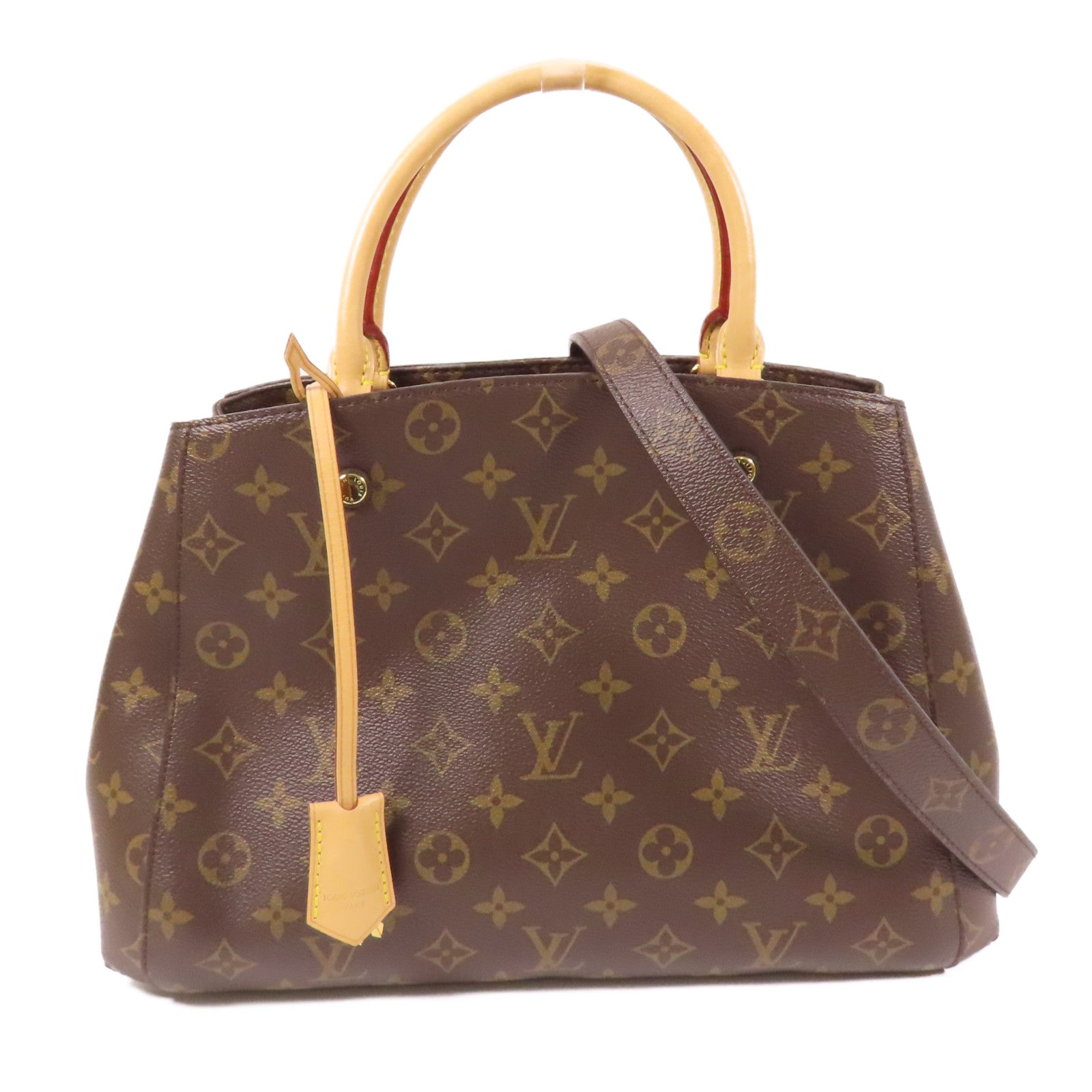 LOUIS VUITTON Monogram Montaigne MM金扣手挽肩背兩用袋