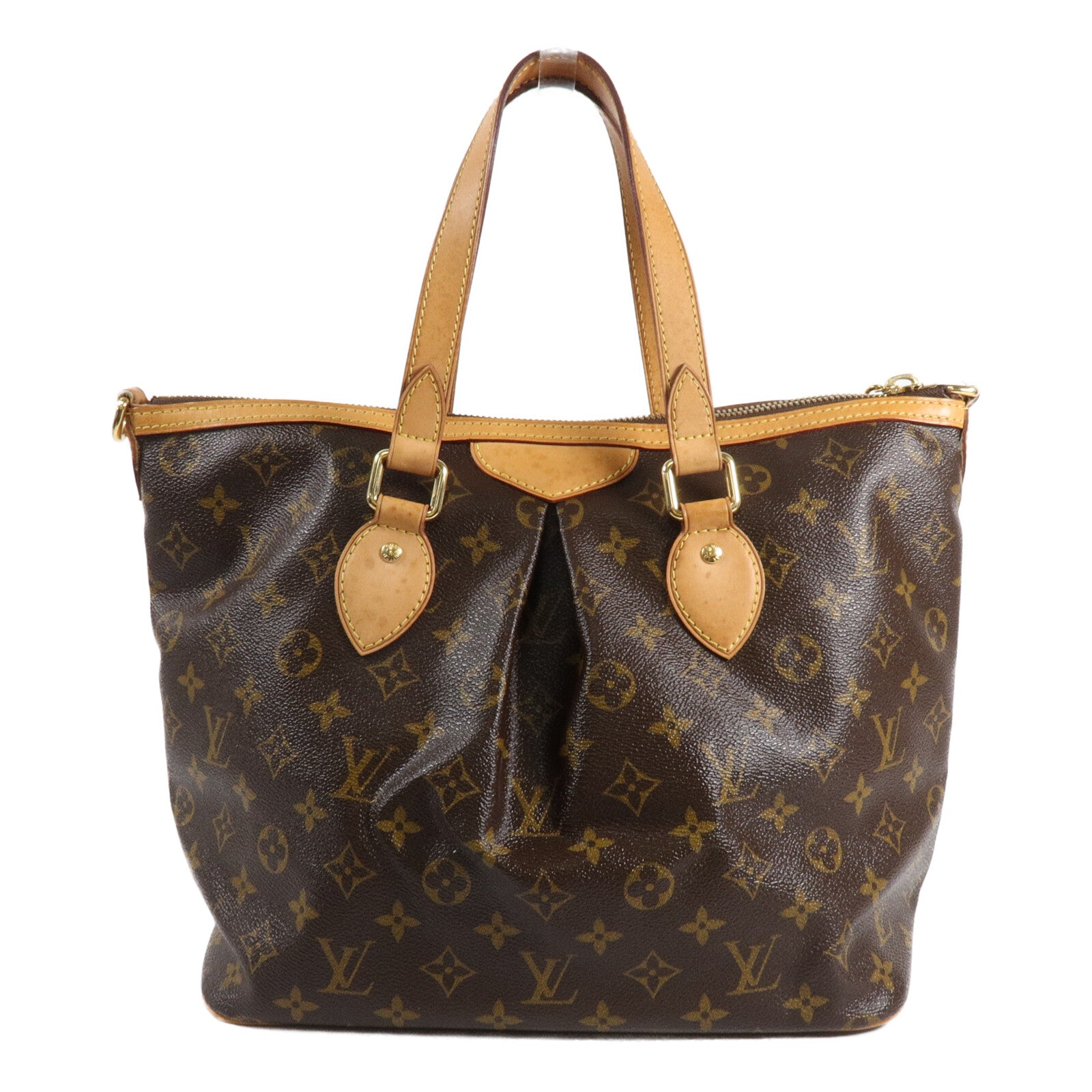 LOUIS VUITTON Monogram Palermo GM手挽肩背兩用袋棕色