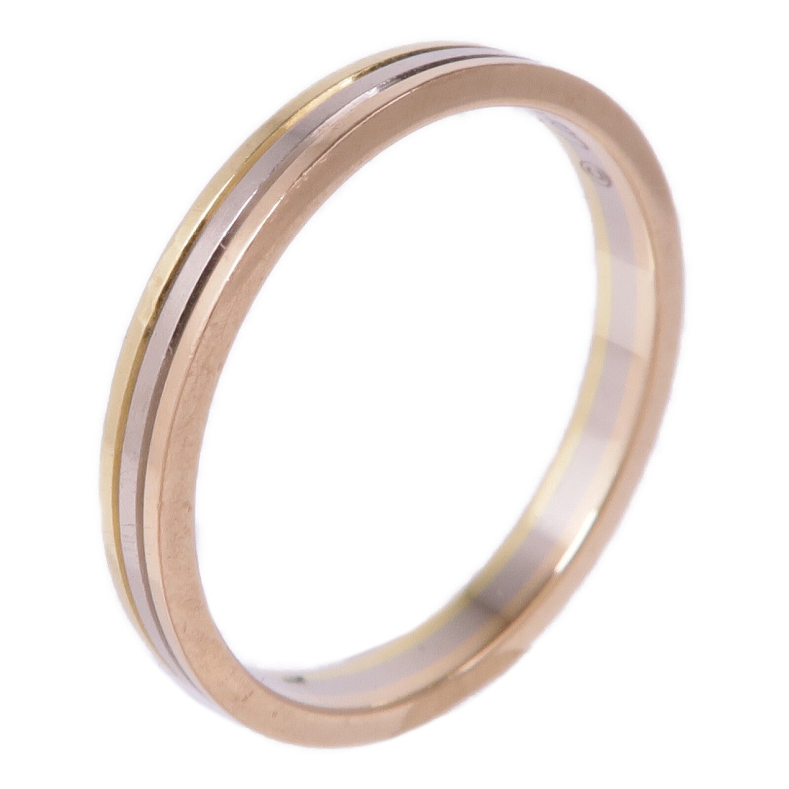 CARTIER 18K黃金/白金/玫瑰金Three Gold Ring戒指Cariter#53/US#6.25