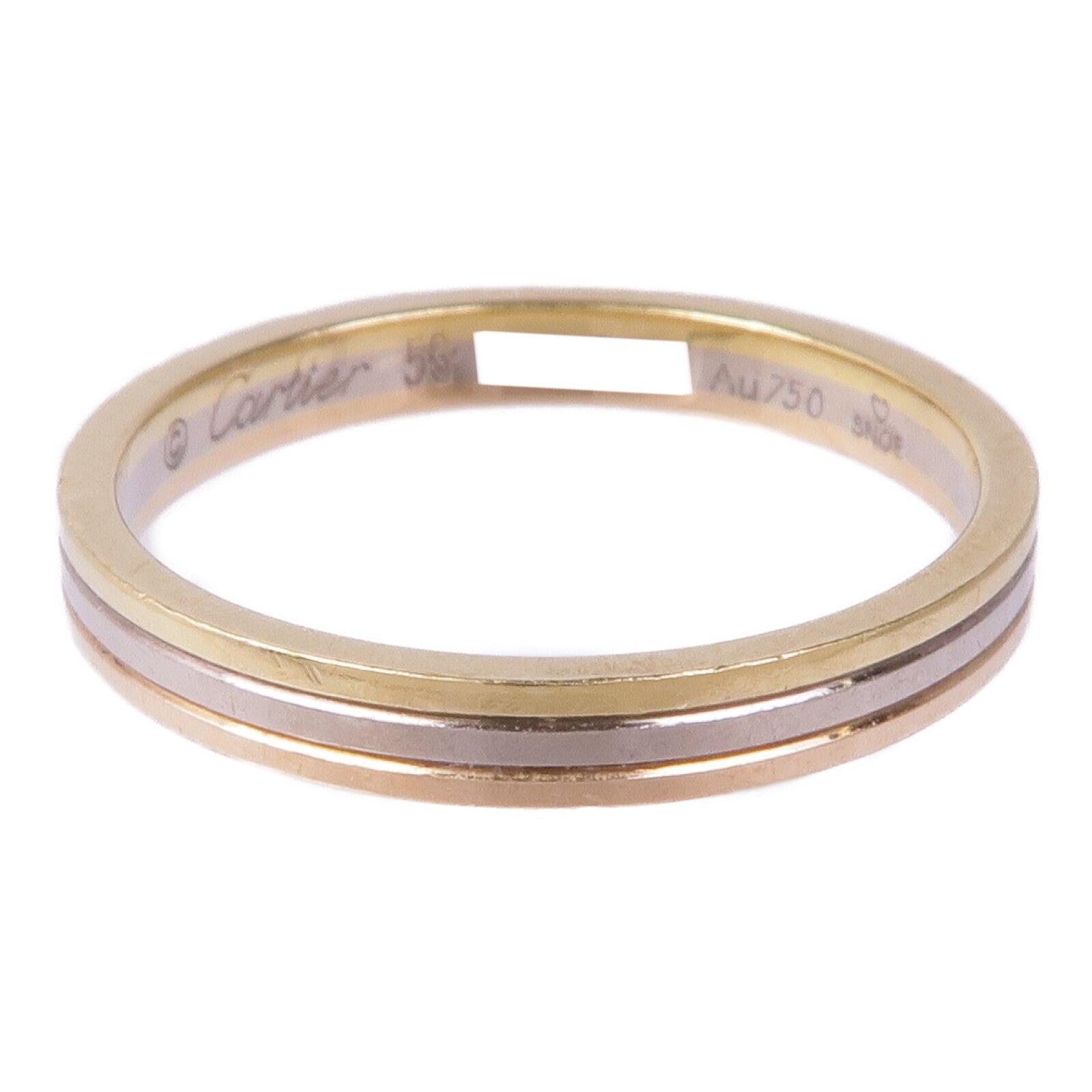 CARTIER 18K黃金/白金/玫瑰金Three Gold Ring戒指Cariter#53/US#6.25