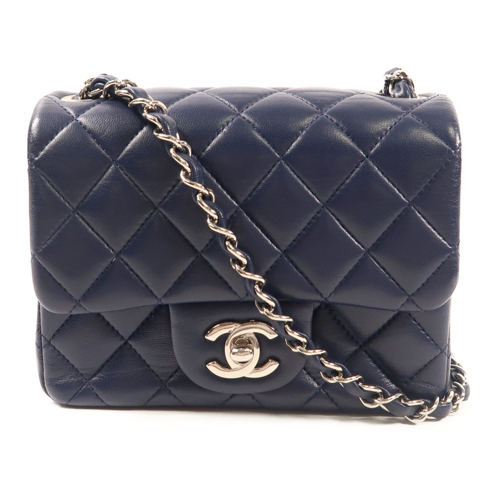 CHANEL CC SHW Classic 17 Chain Shoulder Bag Lambskin Leather