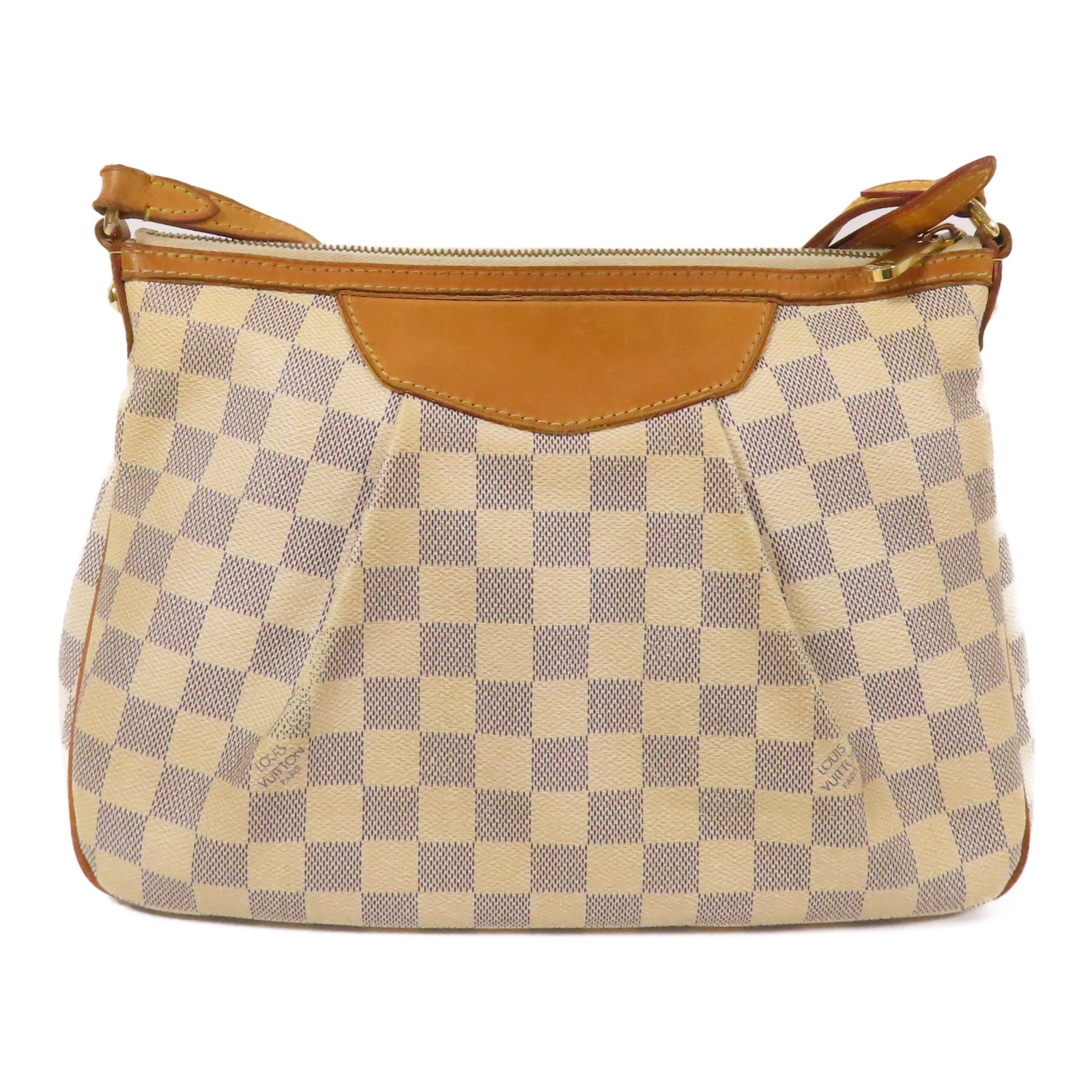 LOUIS VUITTON Damier Azur Siracusa PM金扣肩背袋