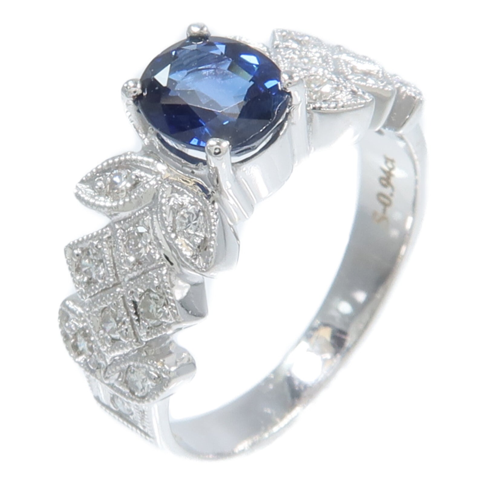 JEWELRY 18K白金Sapphire Ring藍寶石戒指