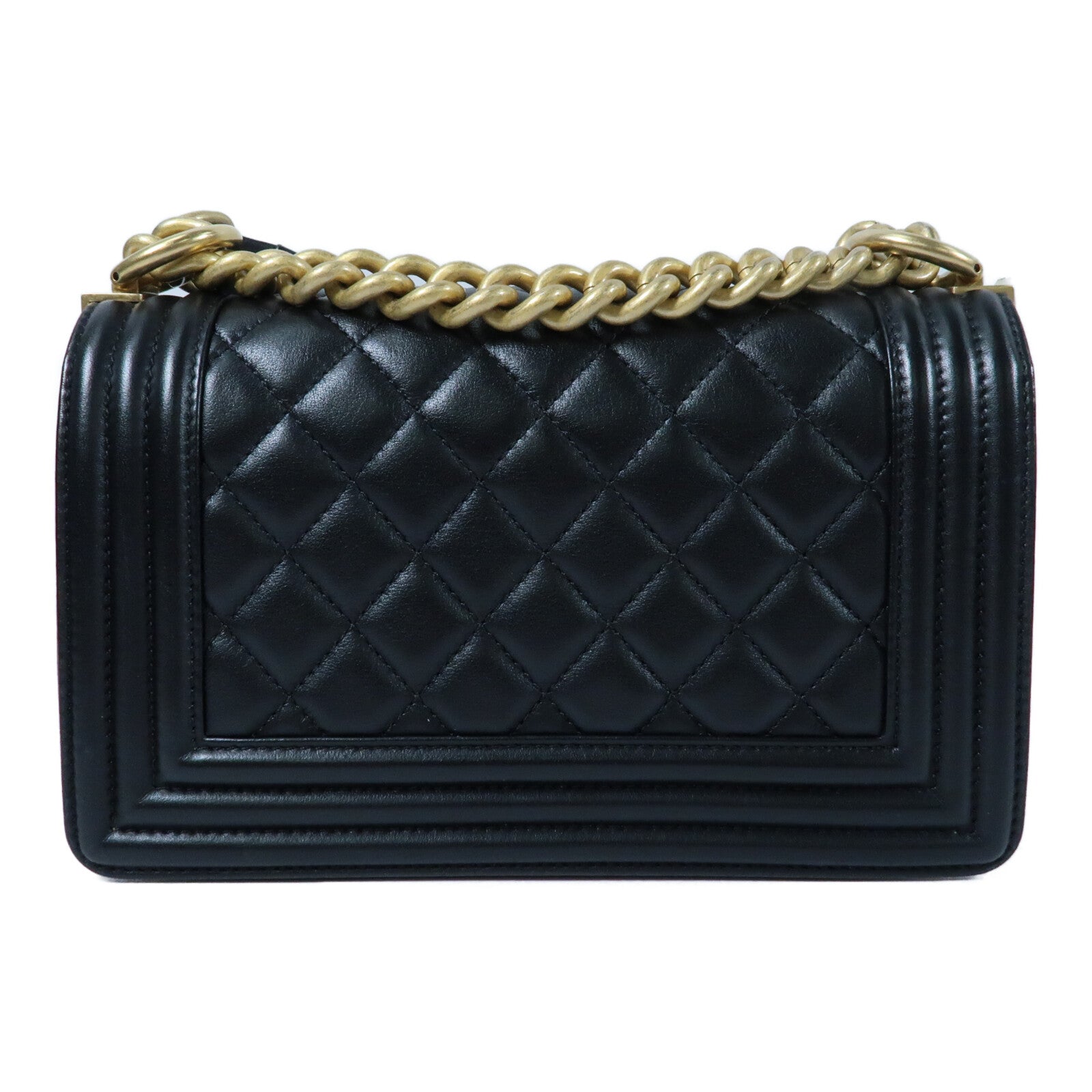 CHANEL 牛皮皮革Boy 20金扣鏈帶肩背袋