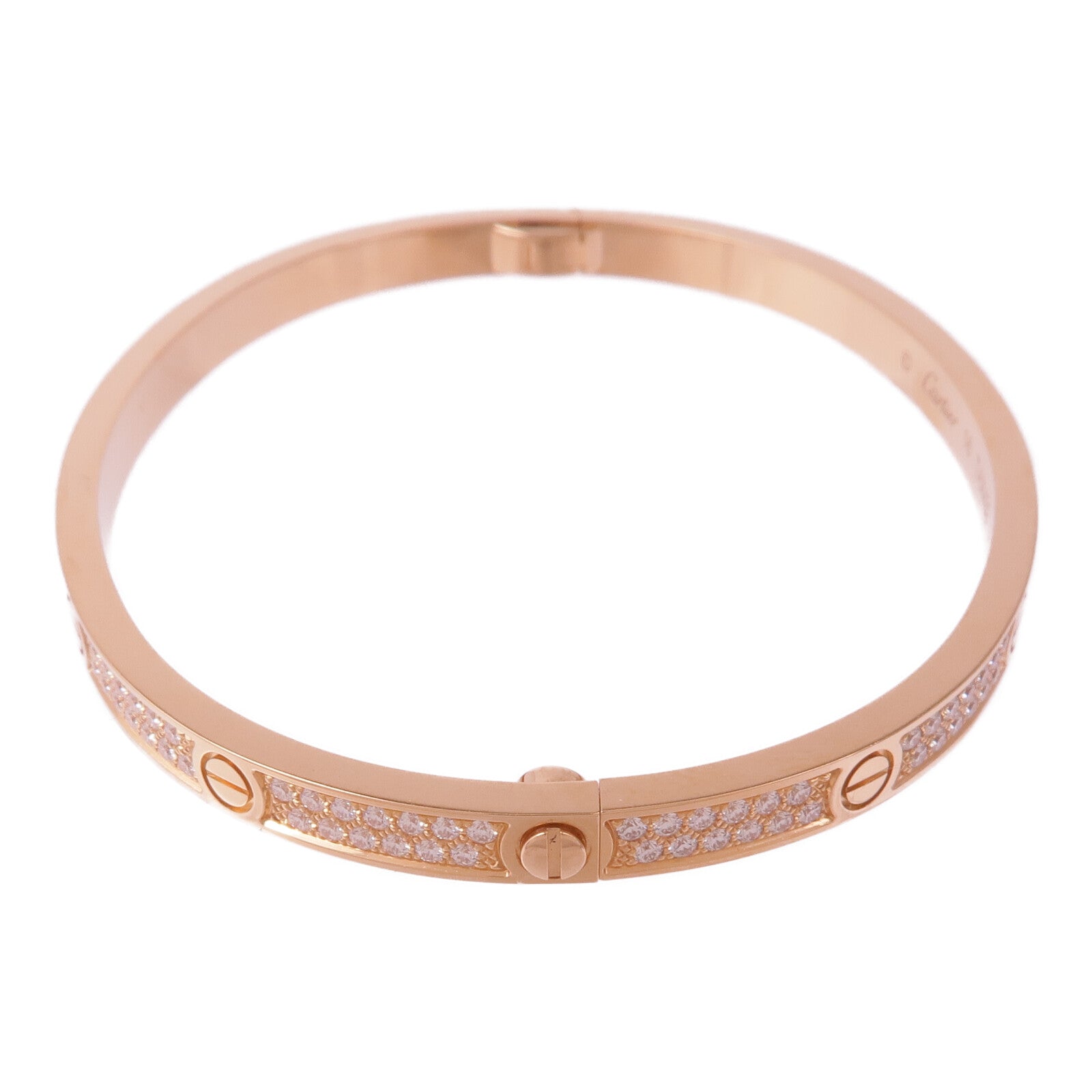 CARTIER 18K玫瑰金Love Bracelet Small Model Full Diamonds鑽石手鐲Cartier#16