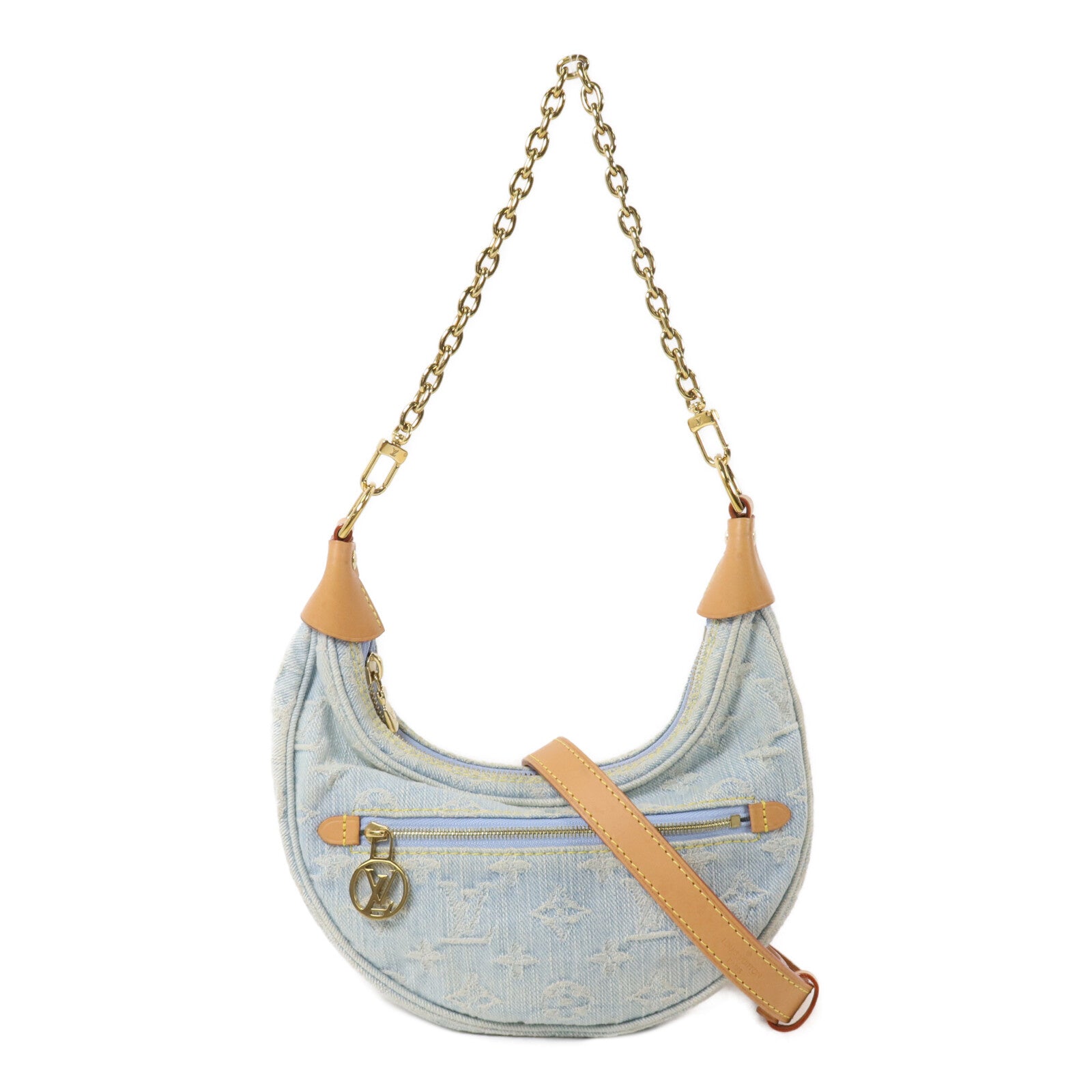 LOUIS VUITTON Monogram Denim Loop鏈帶肩背袋