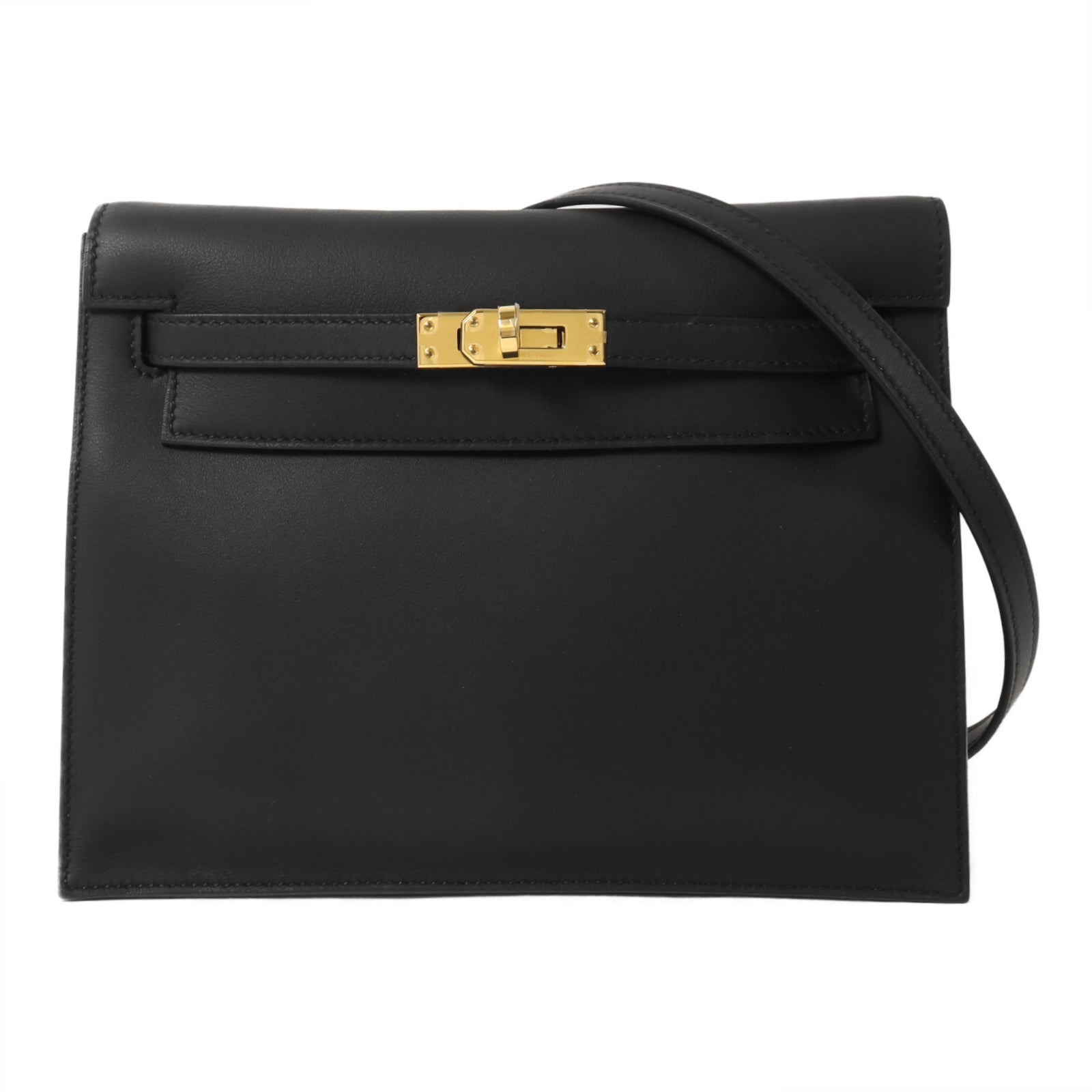 HERMES Volupto皮革Kelly Danse II肩背袋Noir