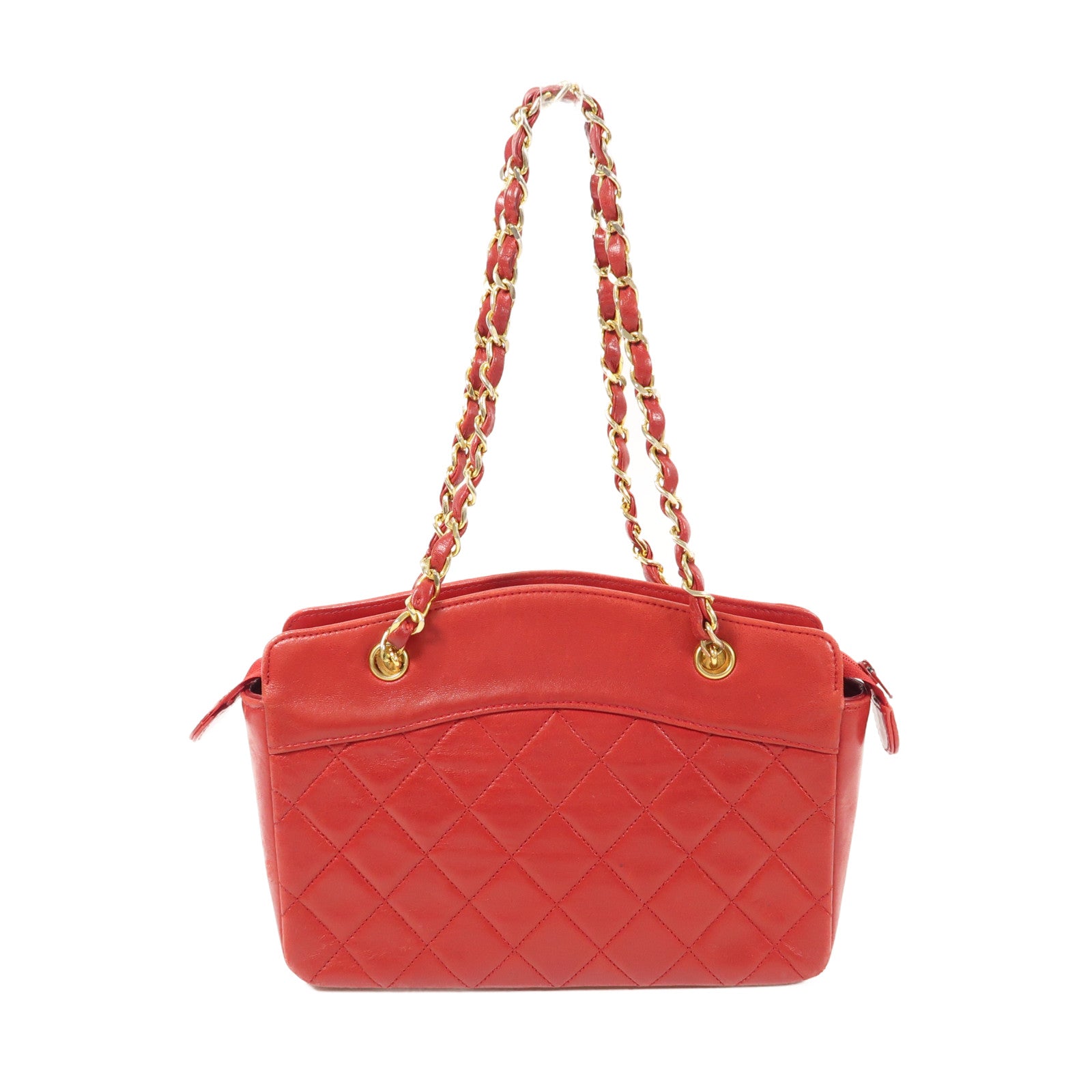 CHANEL 皮革Vintage Chain Shoulder金扣鏈帶肩背袋