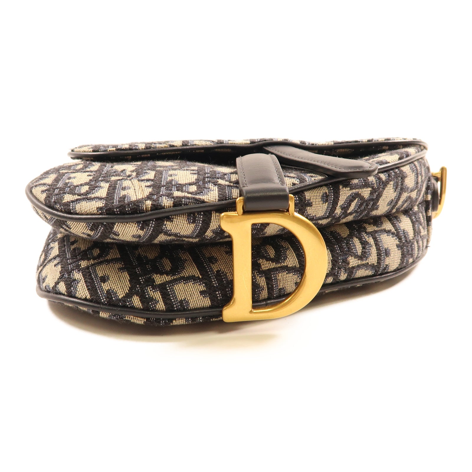 Dior 帆布Saddle Bag金扣手挽肩背兩用袋