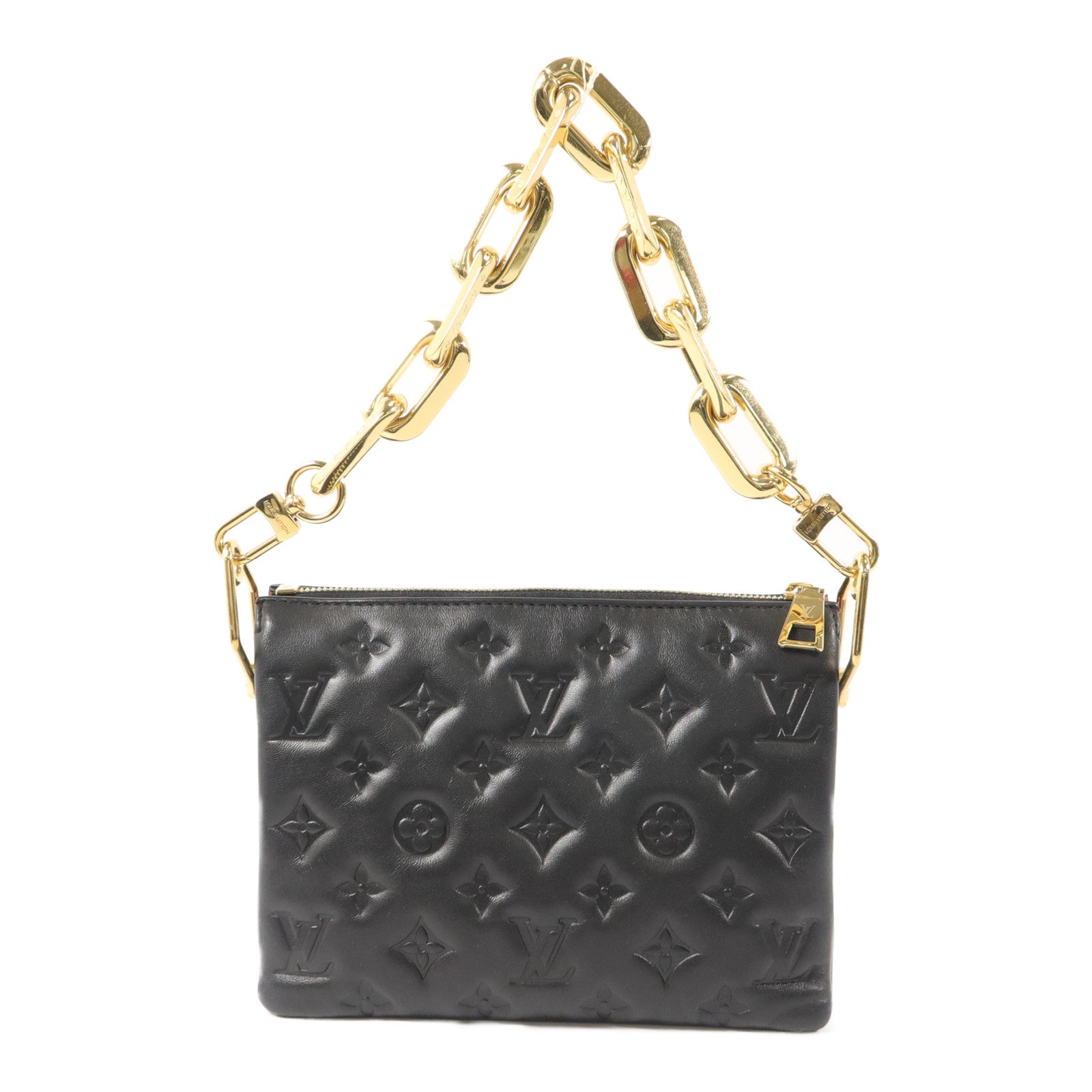 LOUIS VUITTON 【激減優惠】Monogram Embossed Puffy Coussin BB鏈帶手挽肩背兩用袋