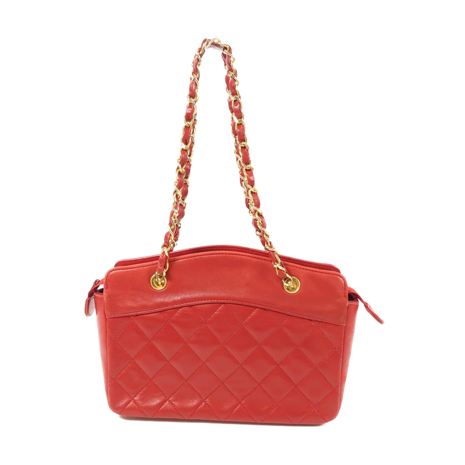 CHANEL 【激減優惠】皮革Vintage Chain Shoulder金扣鏈帶肩背袋