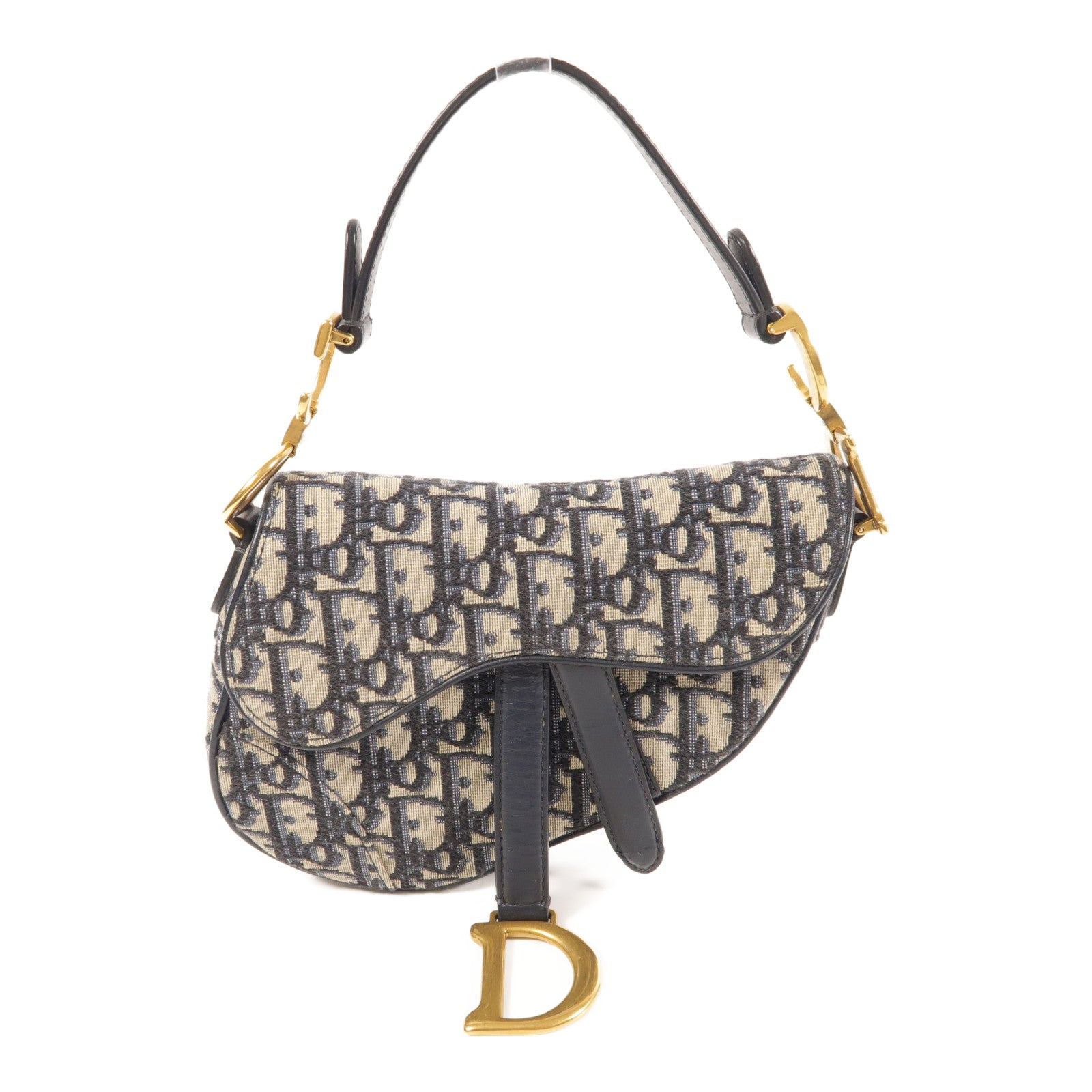 Dior 【激減優惠】帆布Mini Saddle金扣肩背袋