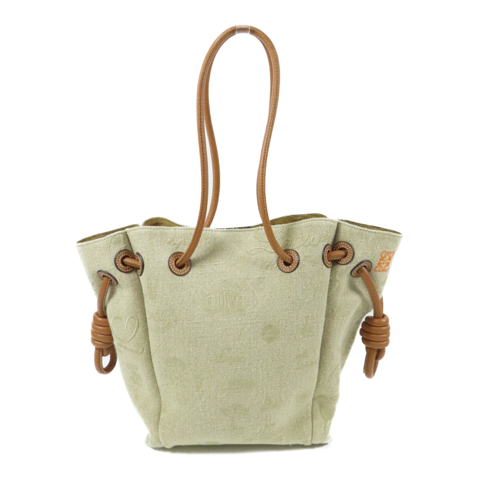 LOEWE 帆布Flamenco Knot Tote肩背袋