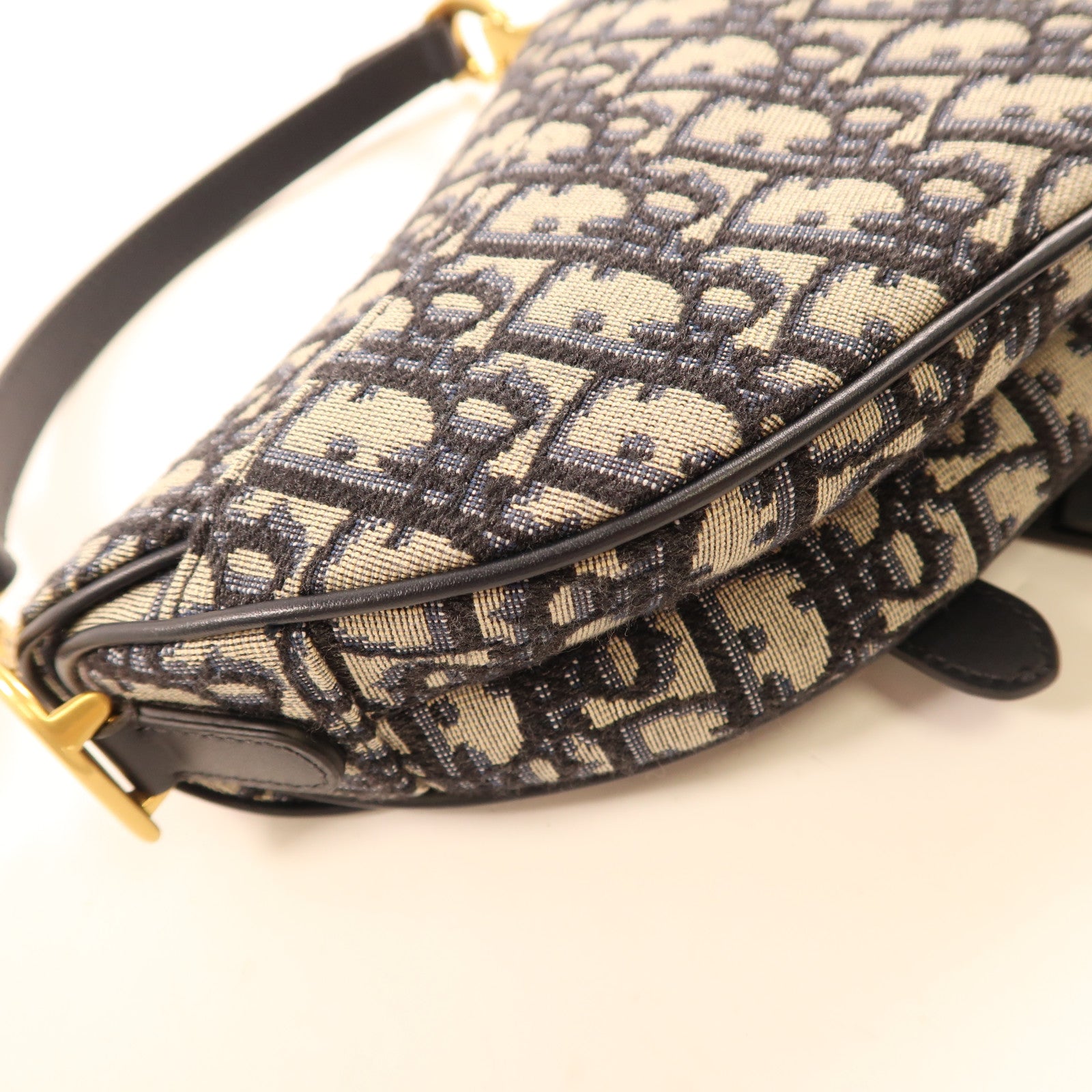 Dior 帆布Saddle Bag金扣手挽肩背兩用袋