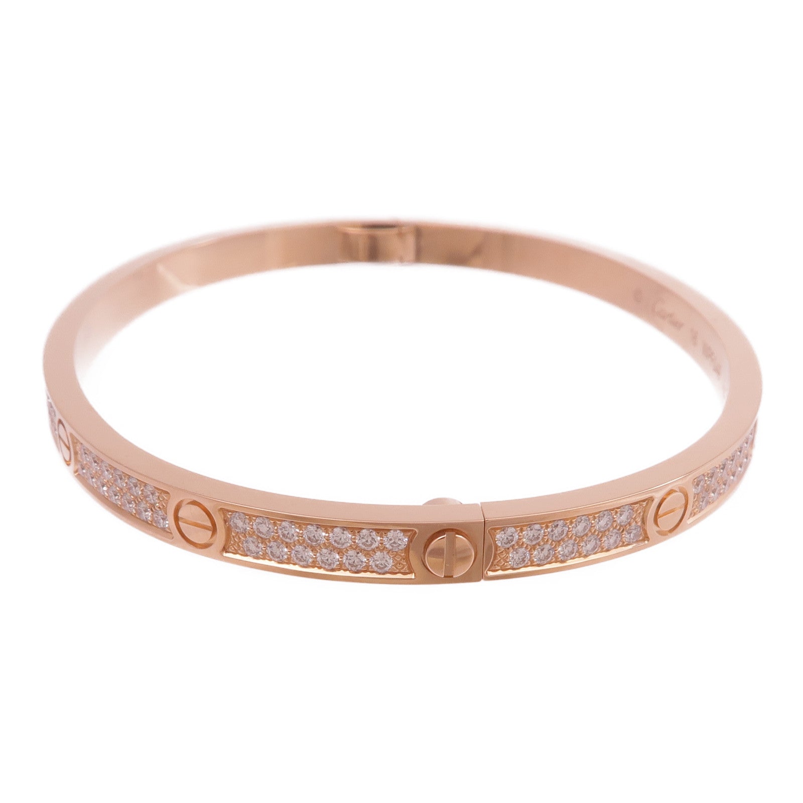 CARTIER 18K玫瑰金Love Bracelet Small Model Full Diamonds鑽石手鐲Cartier#16