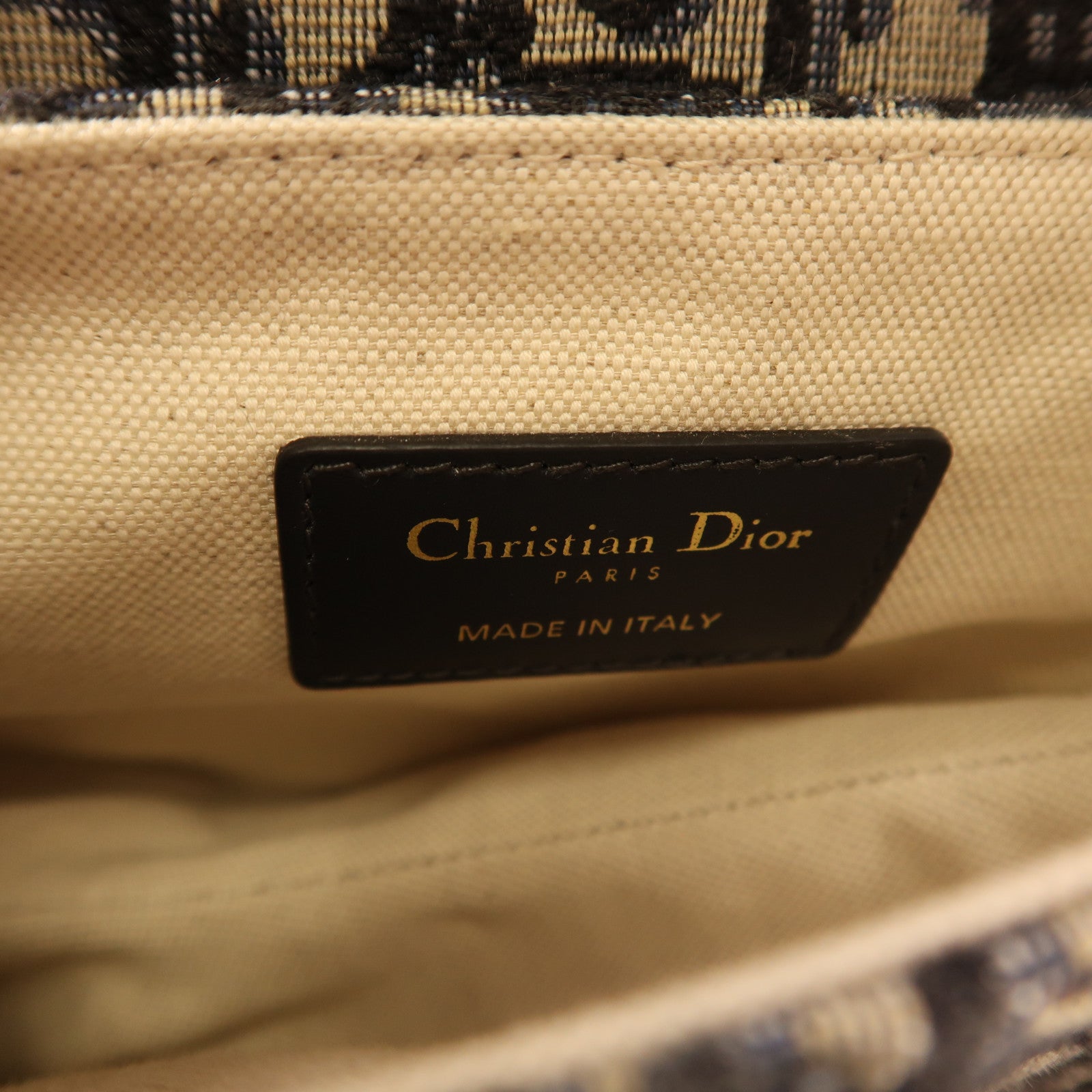 Dior 帆布Saddle Bag金扣手挽肩背兩用袋