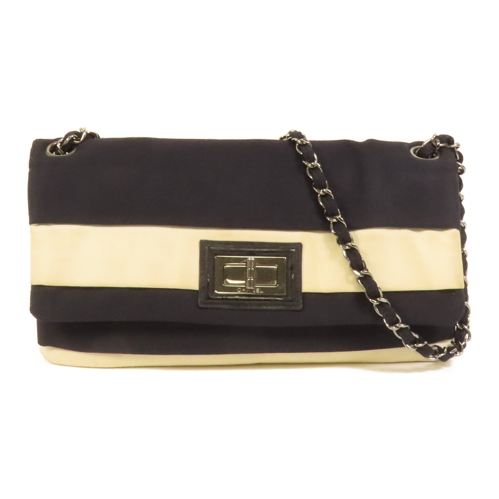 CHANEL 【激減優惠】帆布Chain Shoulder銀扣鏈帶肩背袋
