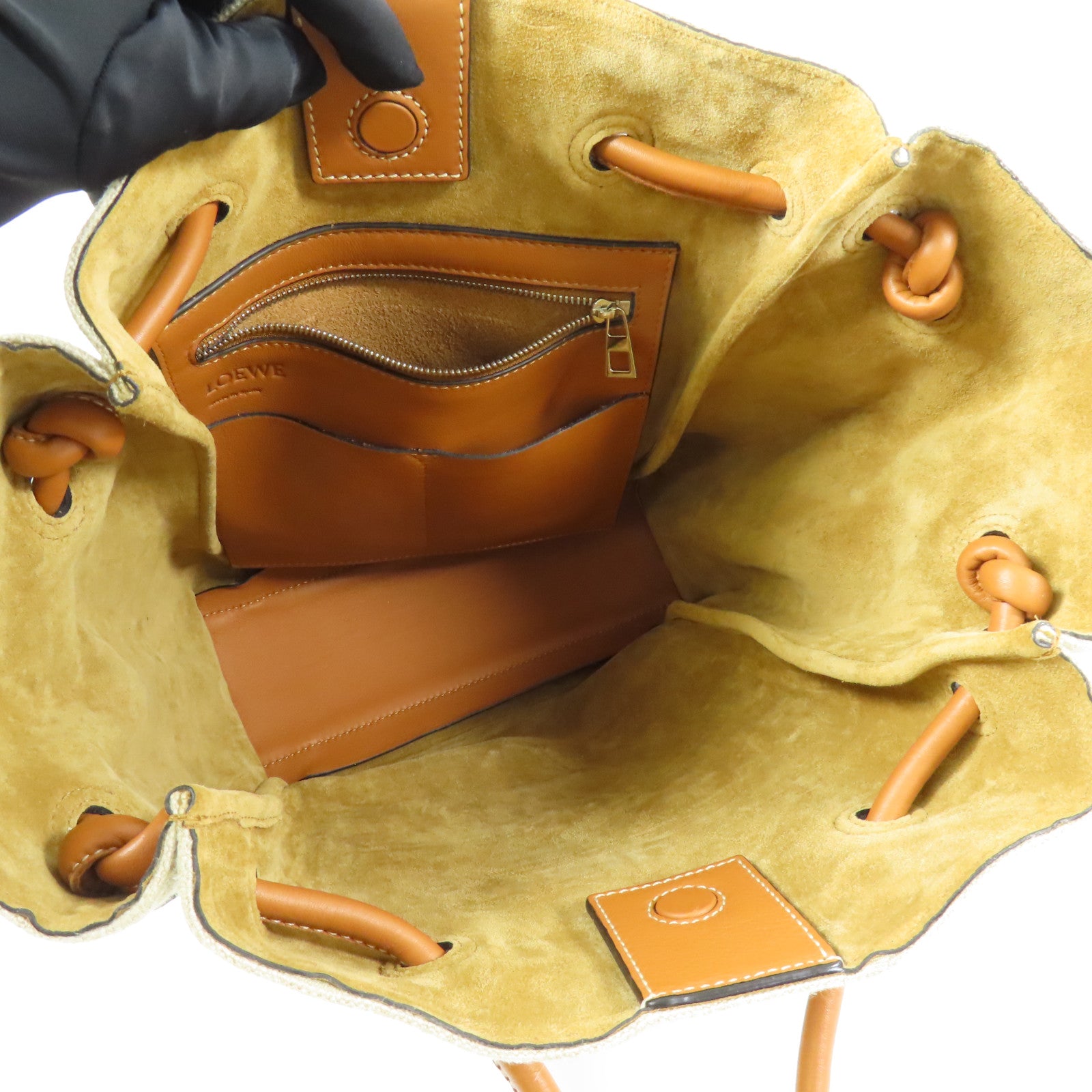 LOEWE 帆布Flamenco Knot Tote肩背袋