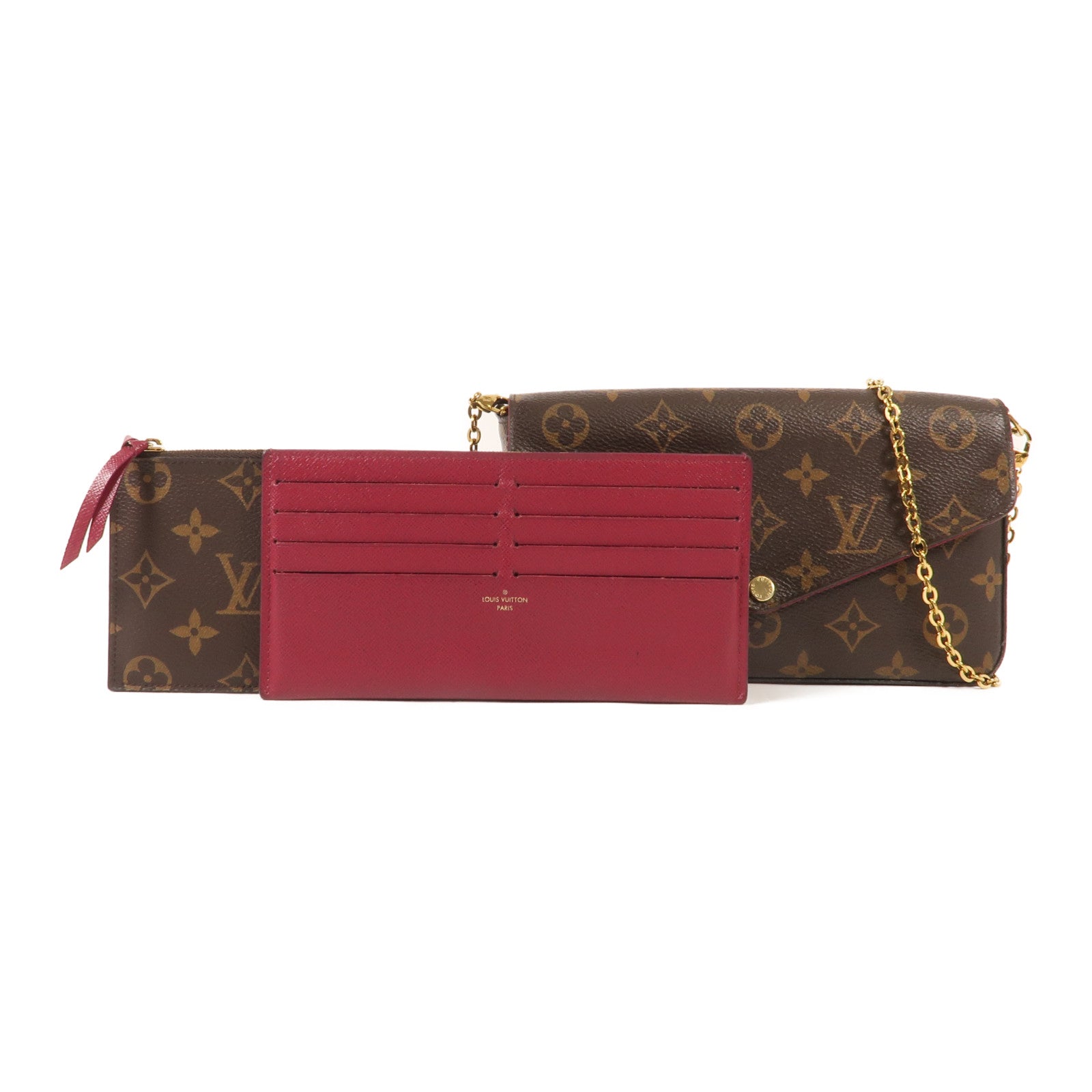LOUIS VUITTON Monogram Pochette Felicie金扣鏈帶肩背袋