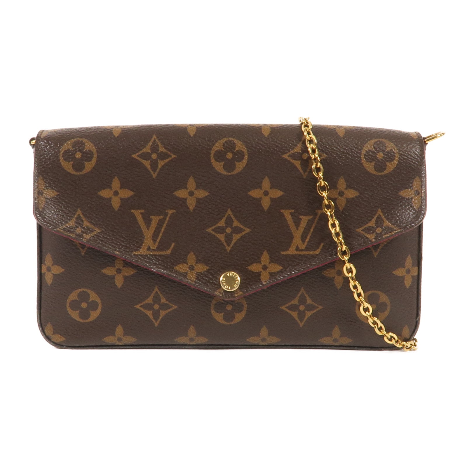 LOUIS VUITTON Monogram Pochette Felicie金扣鏈帶肩背袋