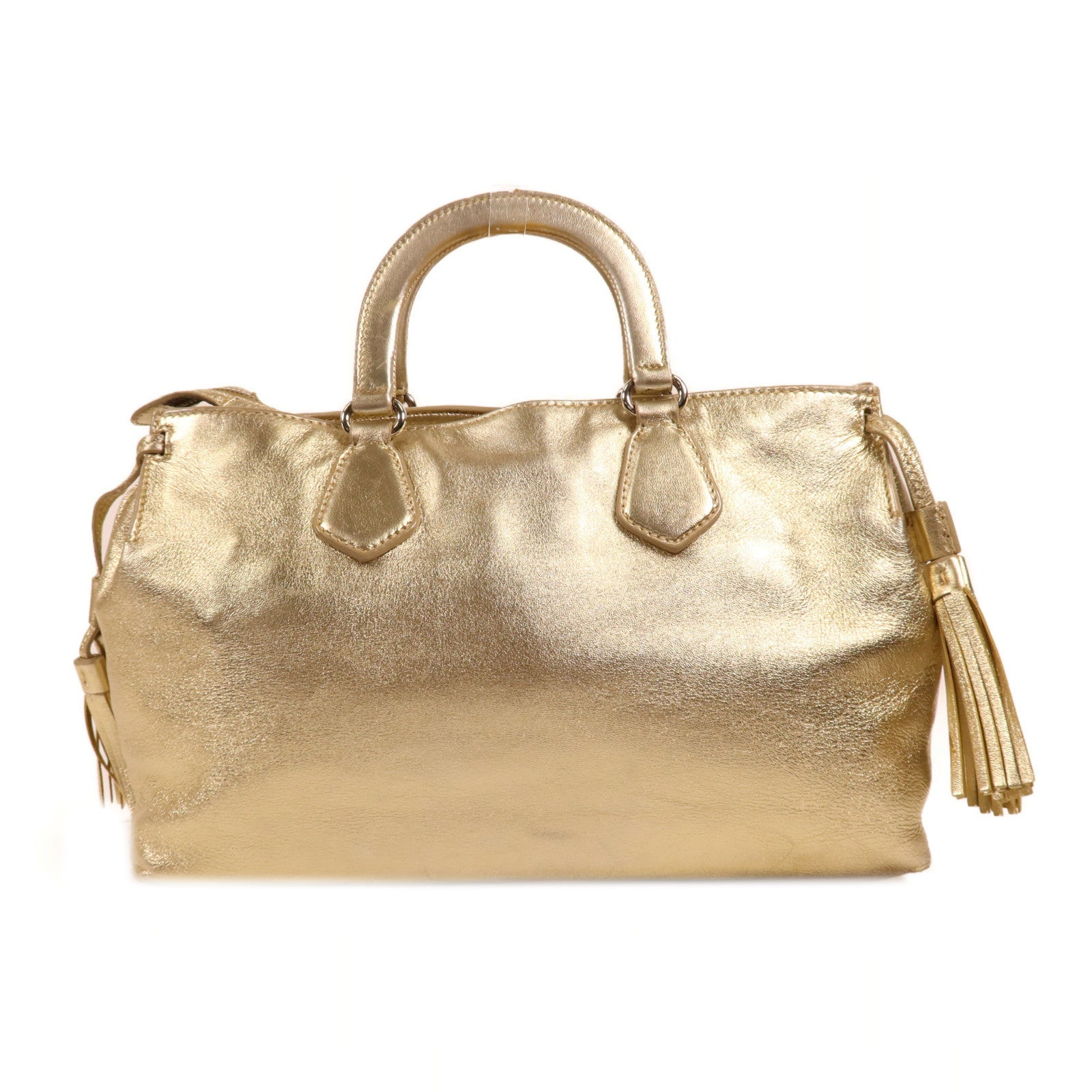 PRADA 羊皮皮革Handbag銀扣手挽肩背兩用袋