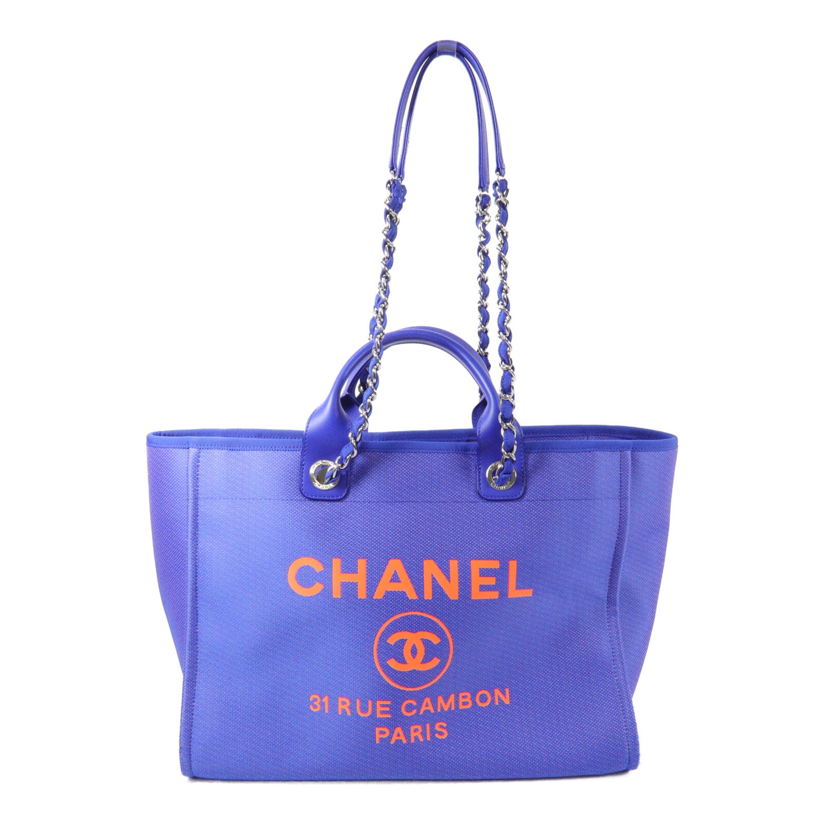 CHANEL 尼龍Deauville Large Tote鏈帶手挽肩背兩用袋