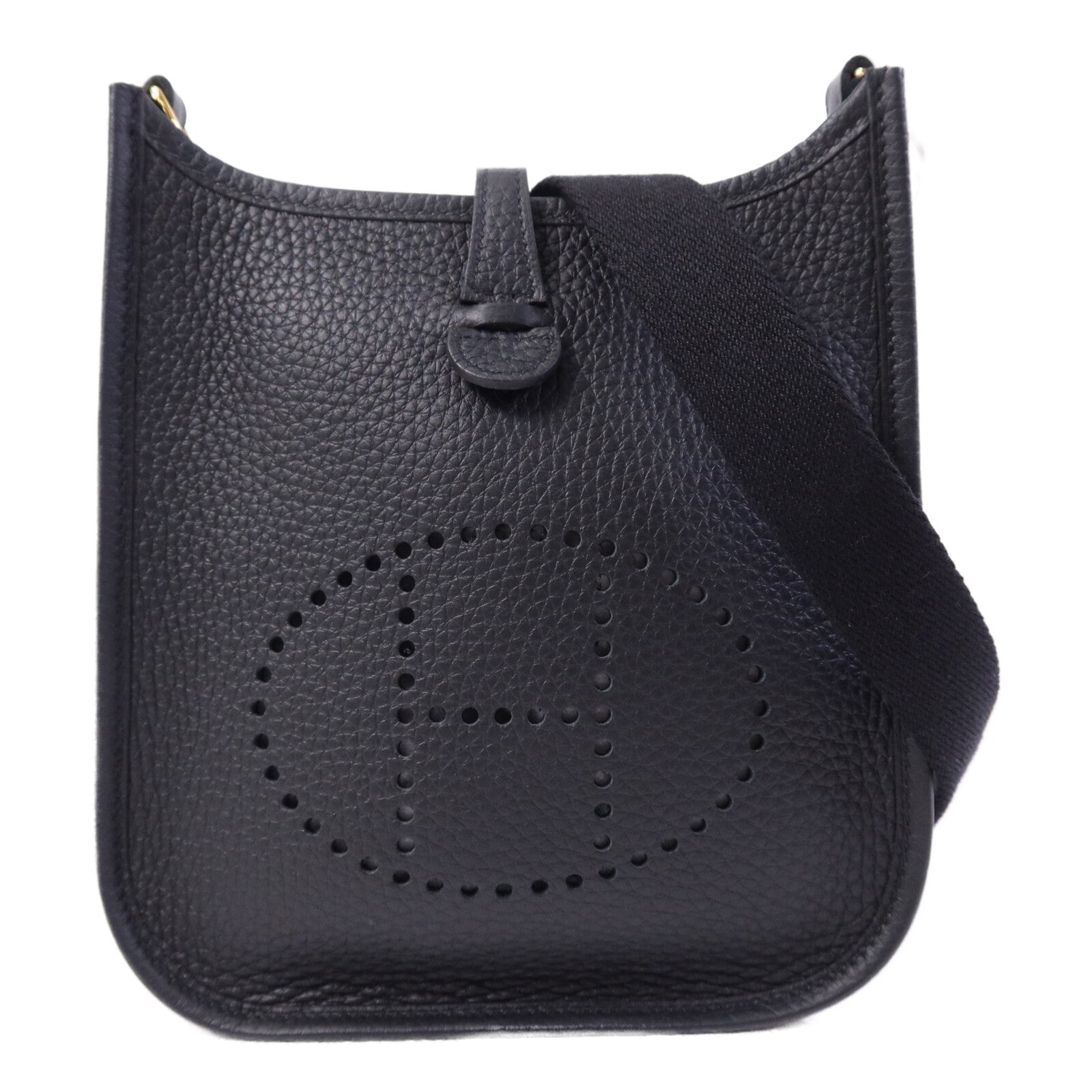HERMES Clemence皮革Evelyne TPM金扣肩背袋Noir