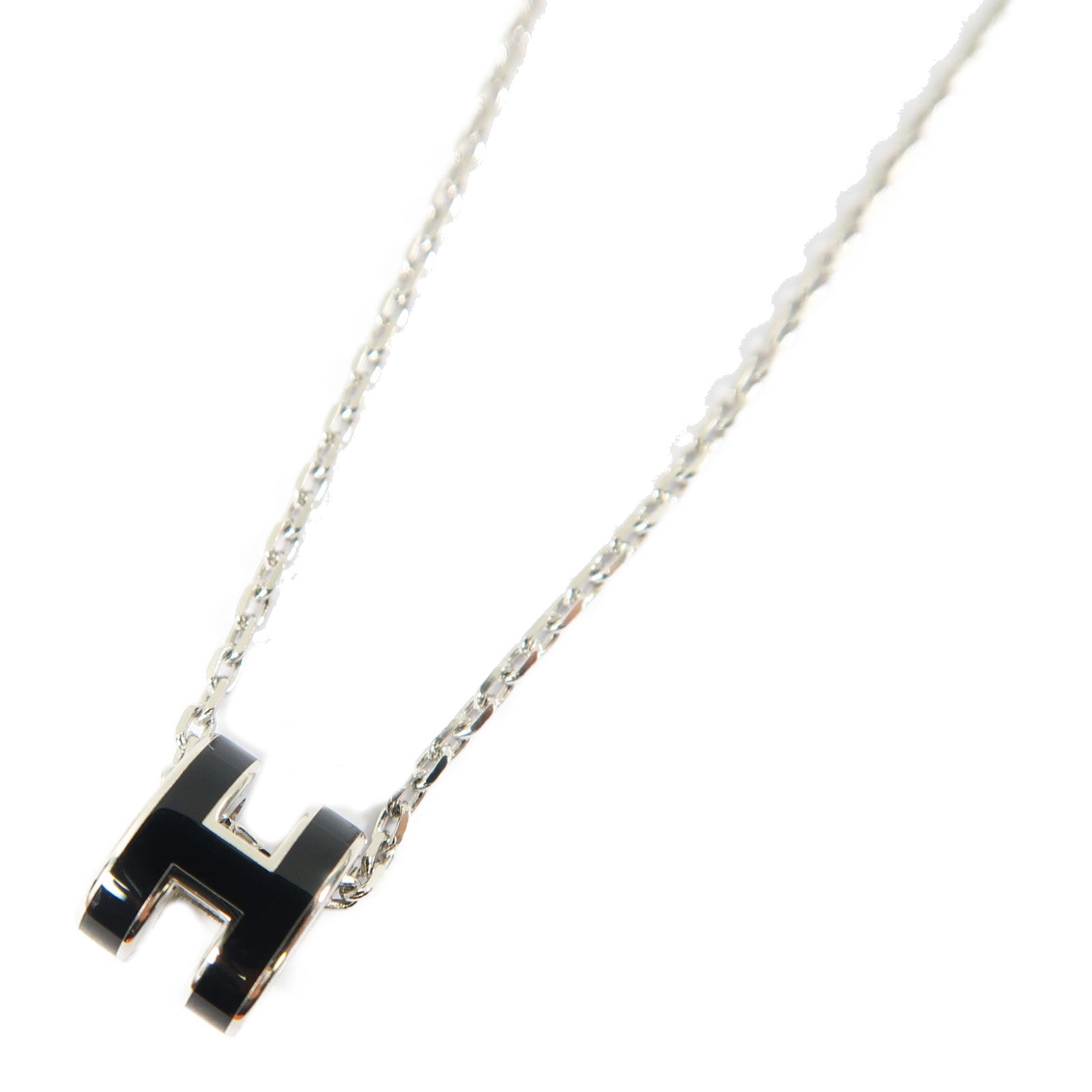 HERMES 金屬Mini Pop H項鍊銀色/黑色– Brand Off Hong Kong