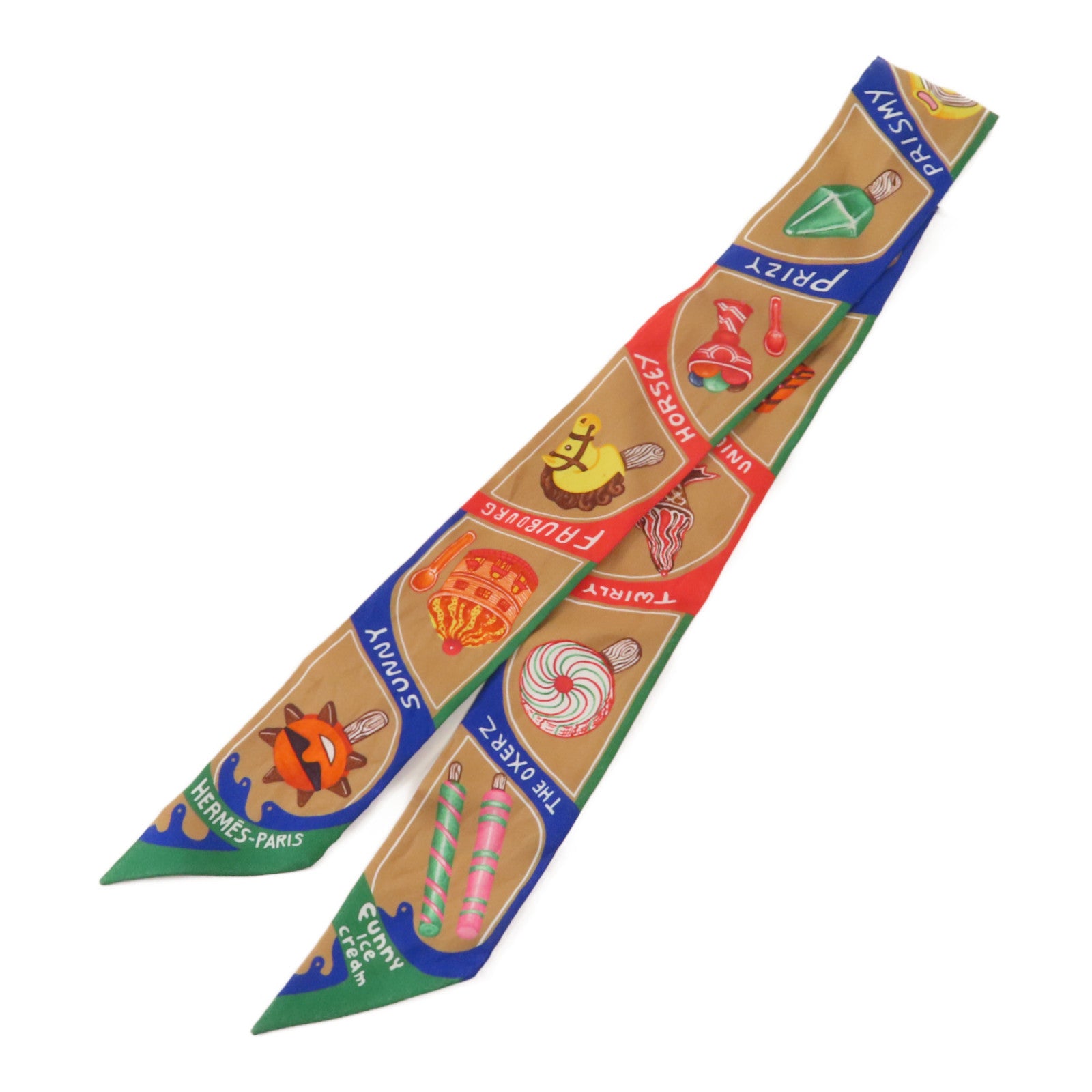 HERMES 絲質Twilly絲巾Multicolor