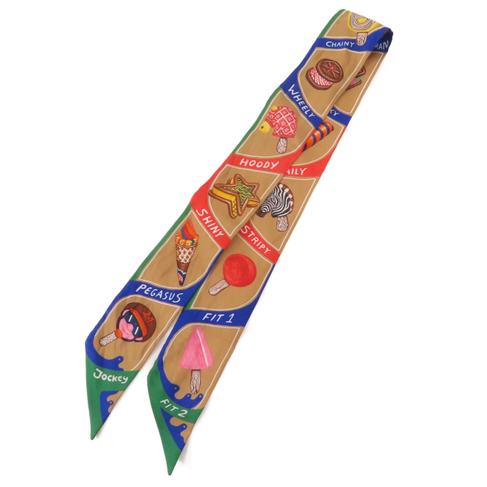 HERMES 絲質Twilly絲巾Multicolor