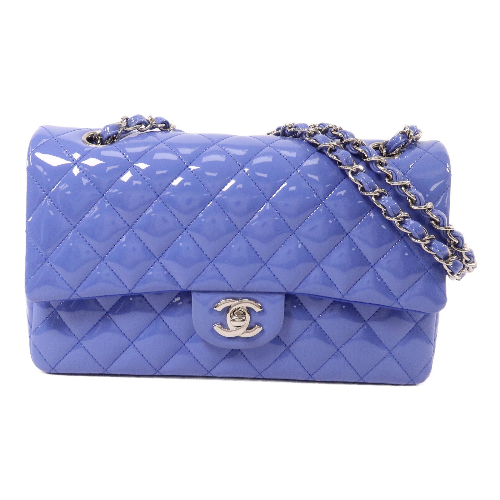 CHANEL 漆皮皮革Classic 25鏈帶手挽肩背兩用袋
