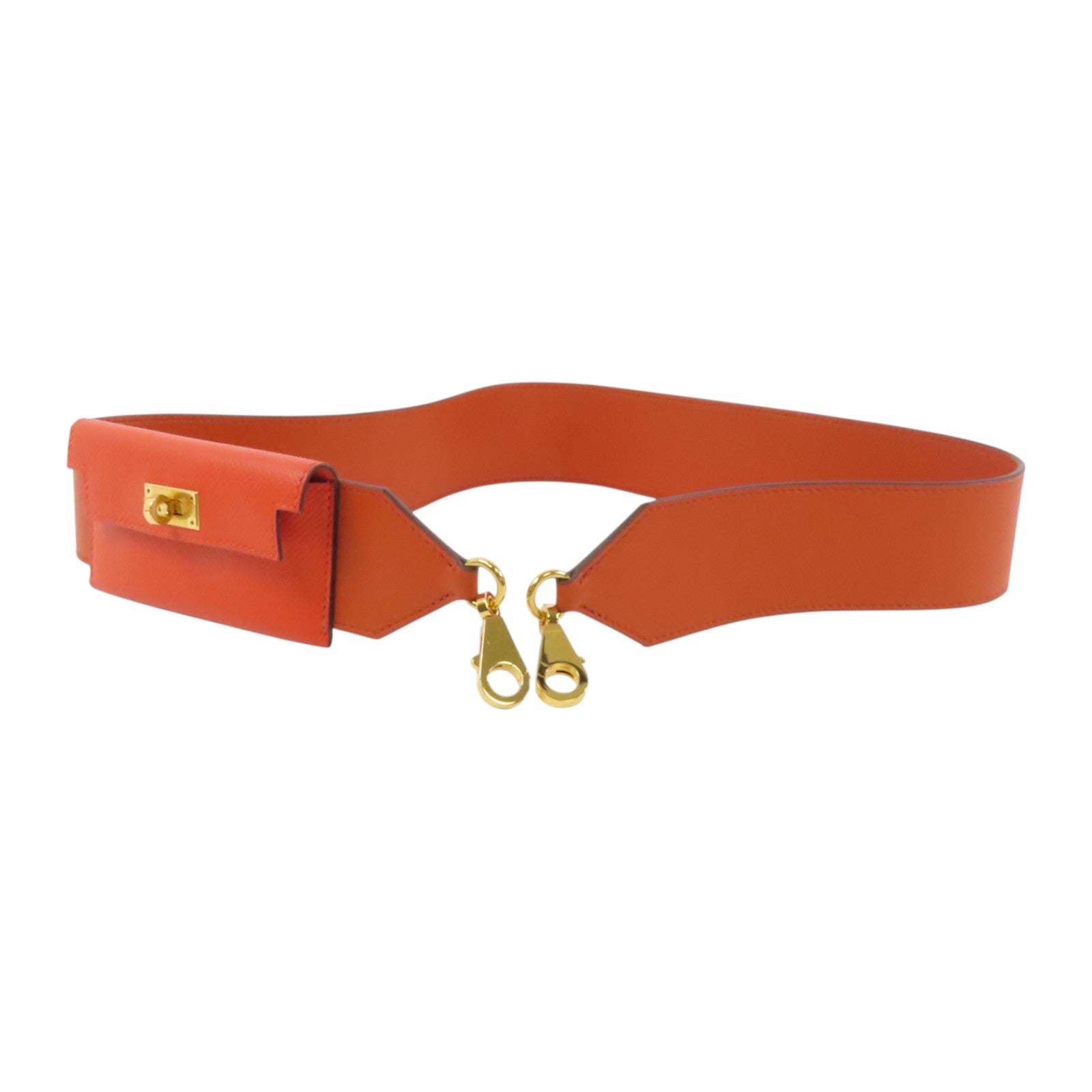 HERMES Epsom皮革Kelly Pocket Bag Strap金扣肩帶