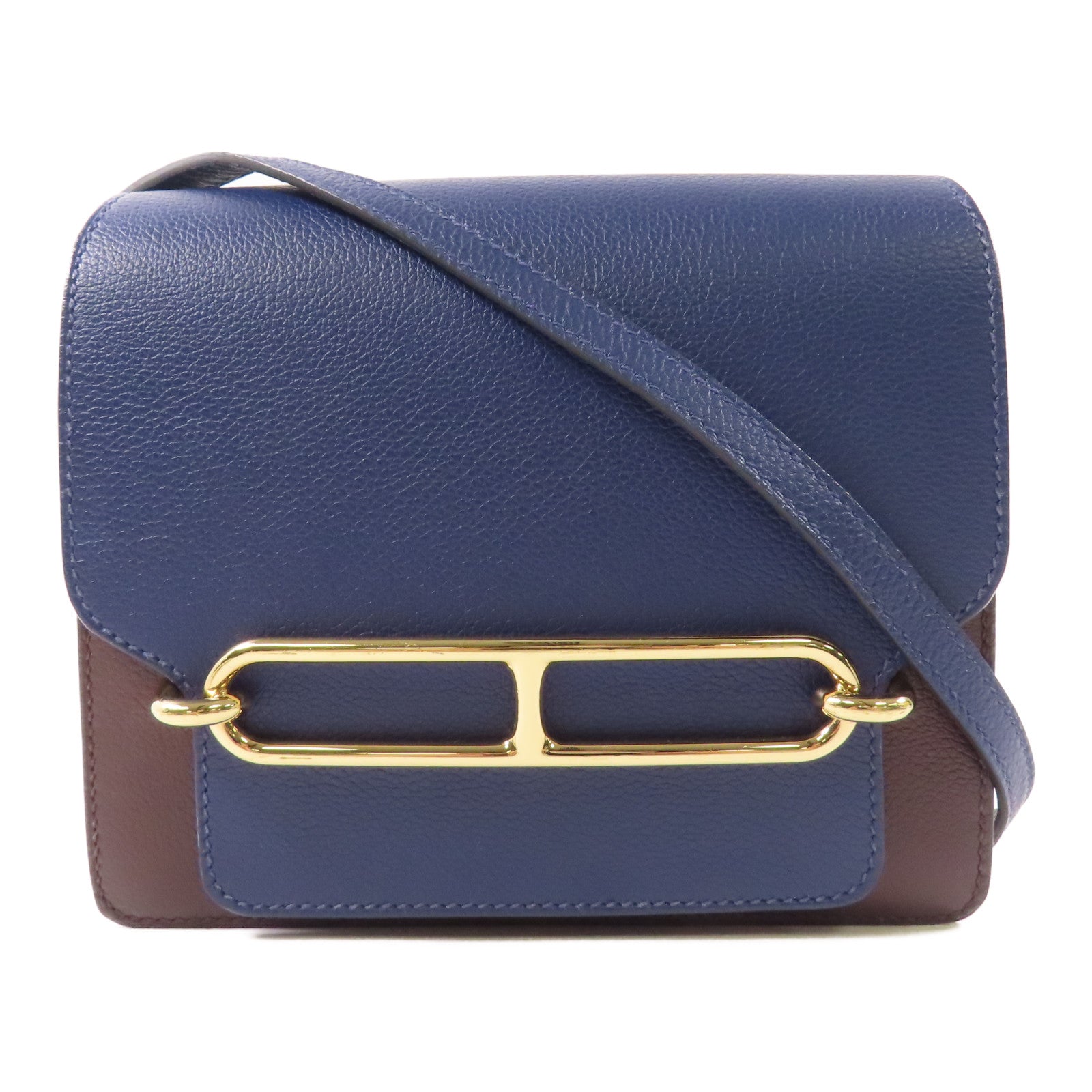 HERMES 【激減優惠】Evercolor皮革Mini Roulis肩背袋Rouge Blue