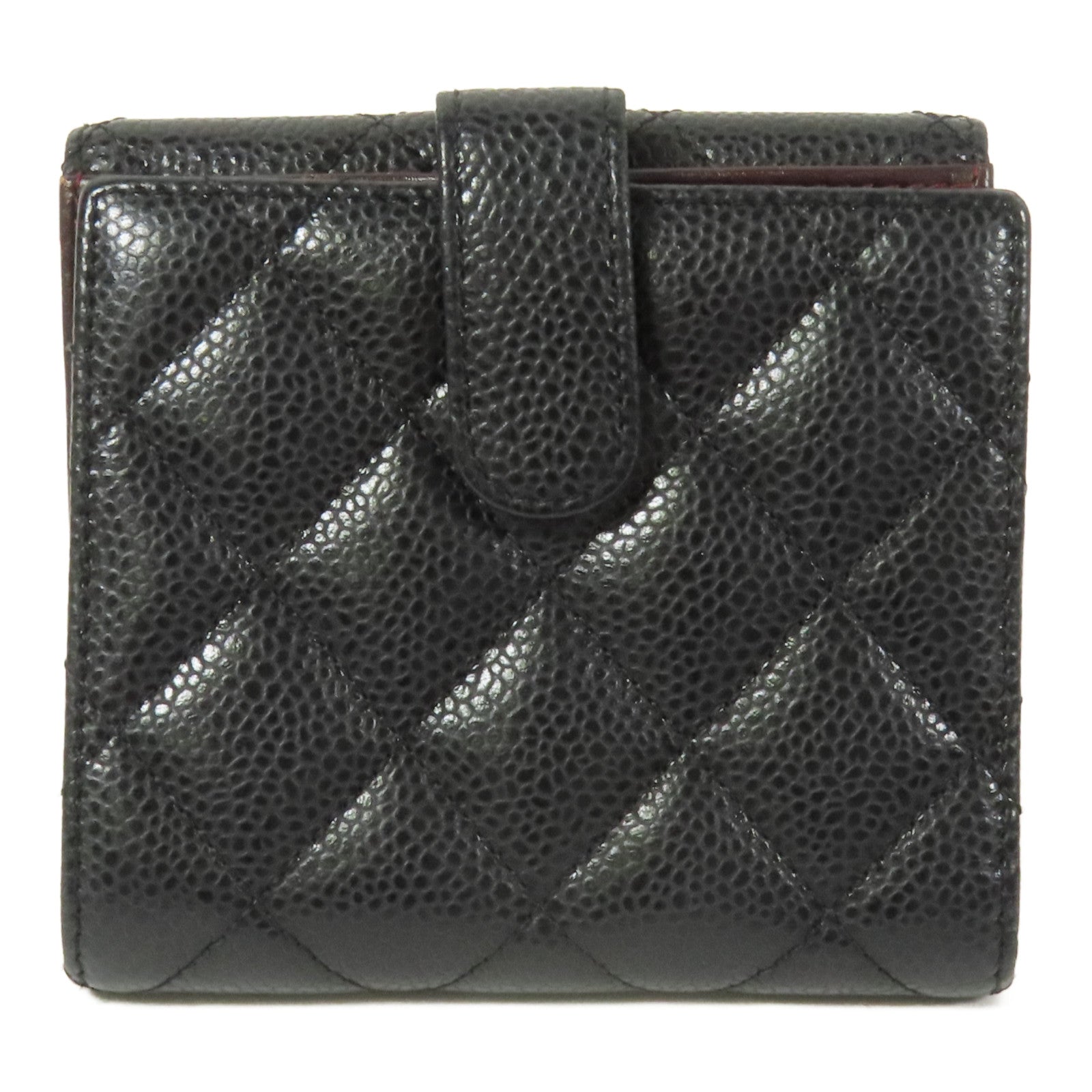 CHANEL 牛皮皮革Fold Wallet金扣錢包