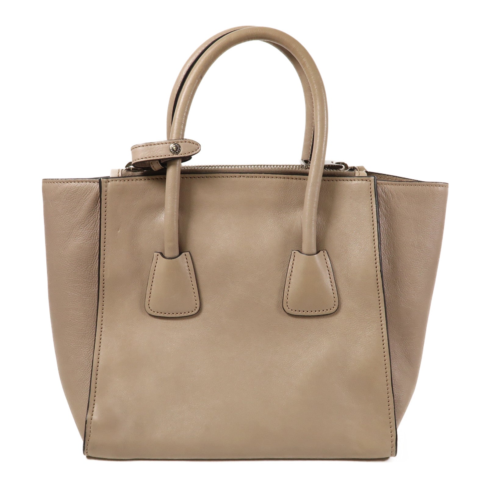 PRADA 牛皮皮革2Way Shoulder銀扣手挽肩背兩用袋