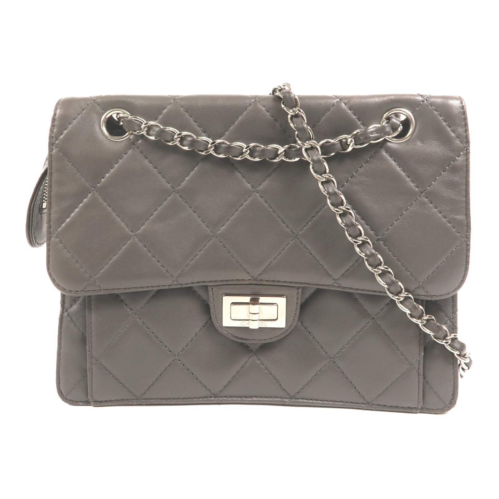 CHANEL 【激減優惠】羊皮皮革Chain Shoulder銀扣鏈帶肩背袋