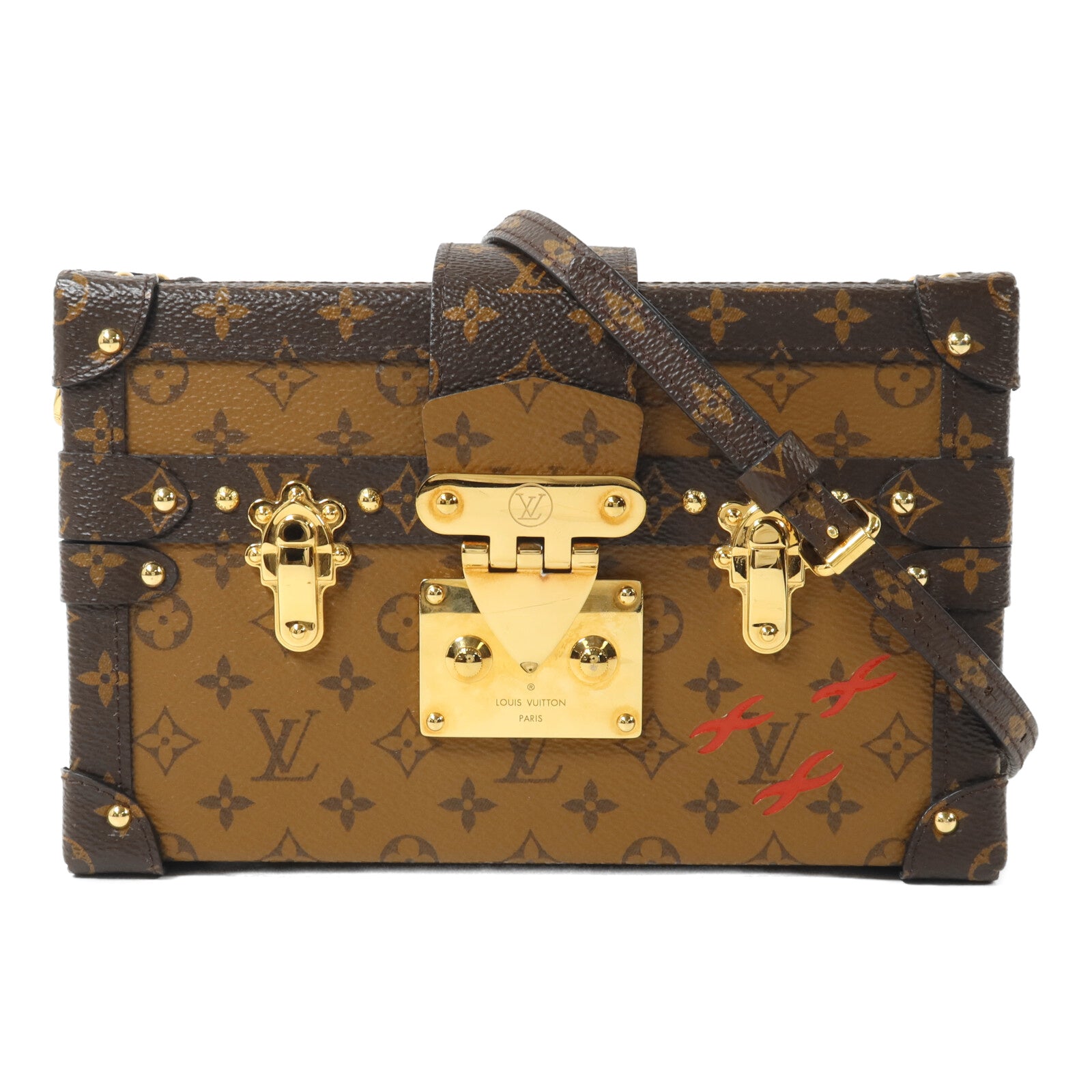 LOUIS VUITTON Monogram Reverse Petite Malle肩背袋