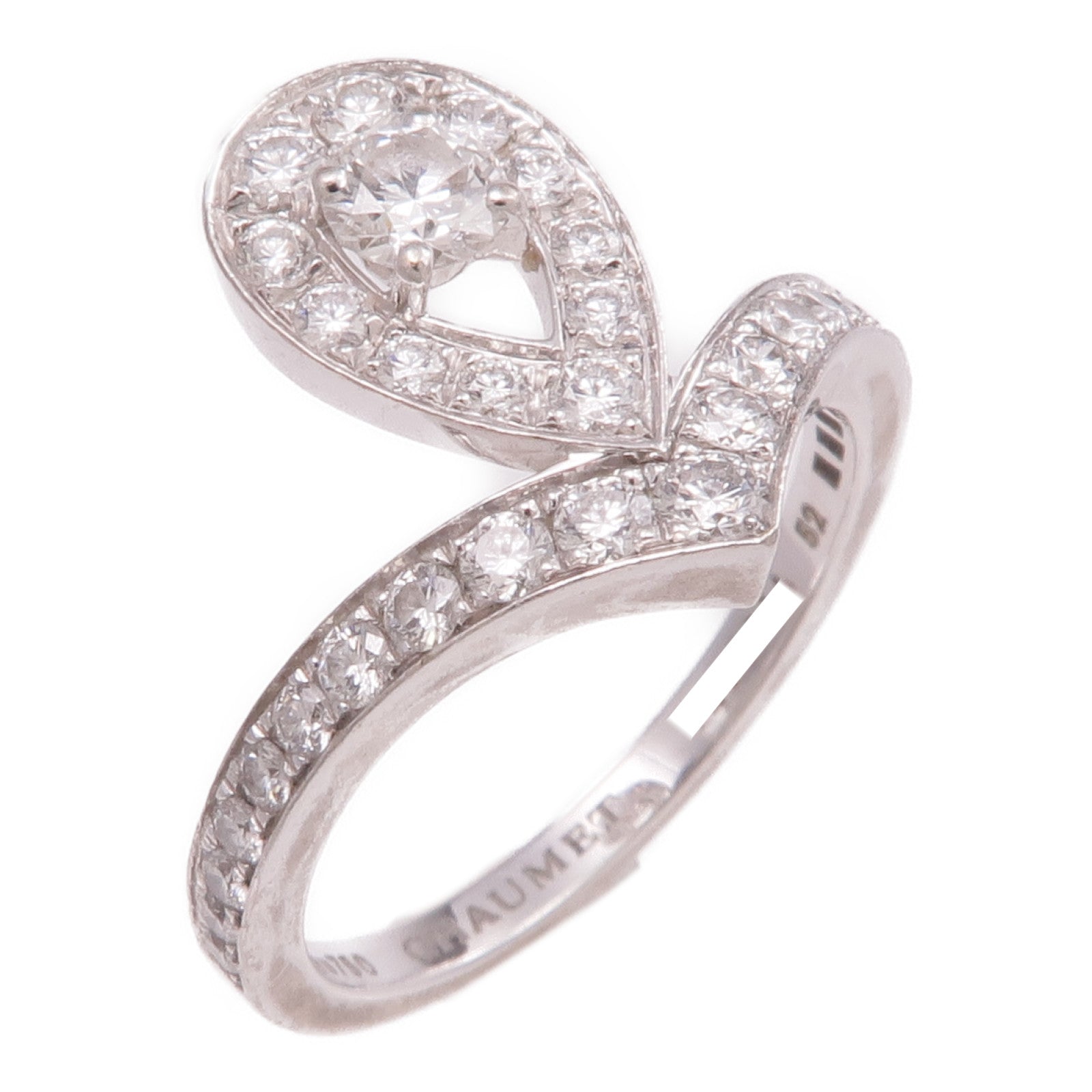 Chaumet 【激減優惠】18K白金Josephine Aigrette Ring鑽石戒指Chaumet#52/US#6