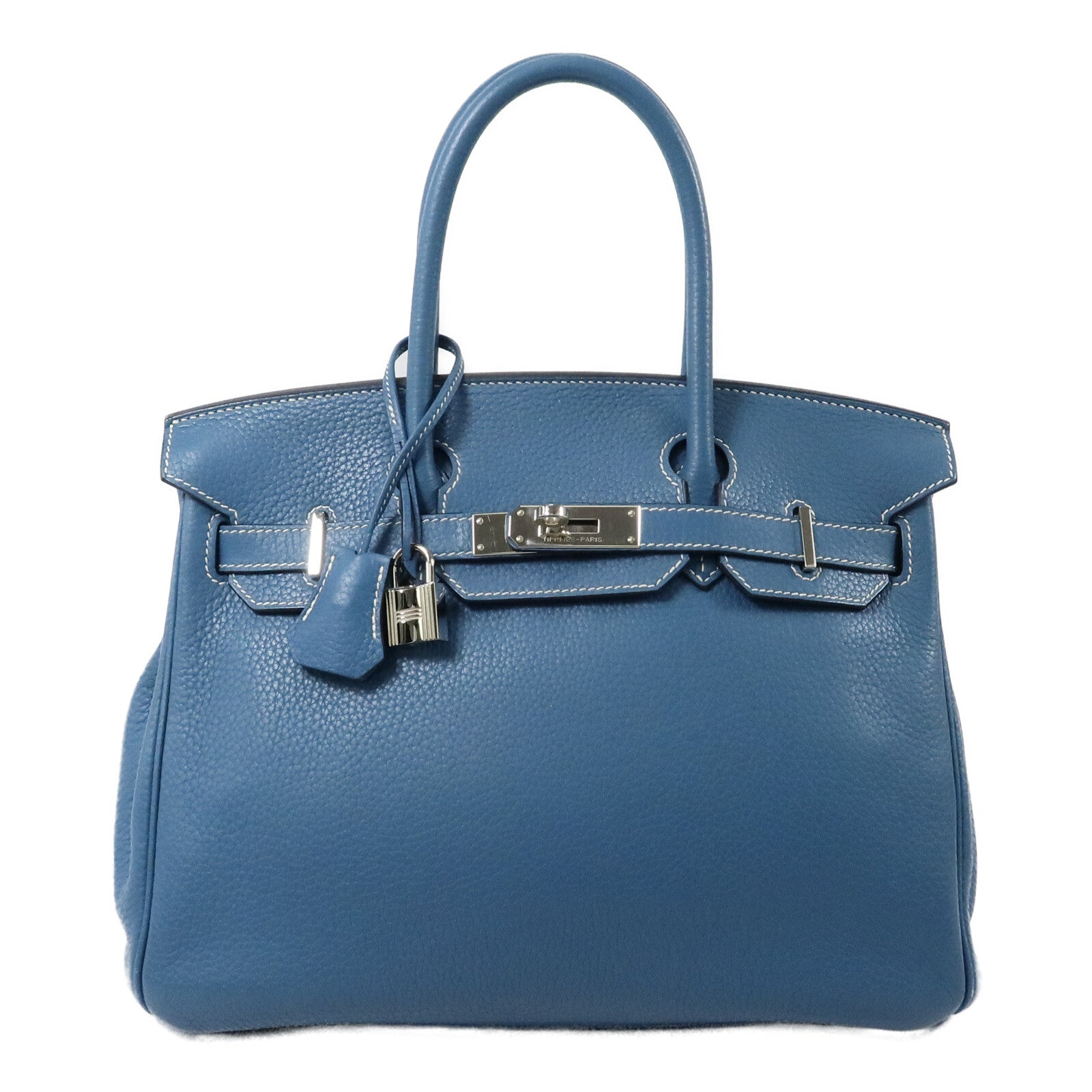 HERMES Togo皮革Birkin 30手挽袋Bleu Jean