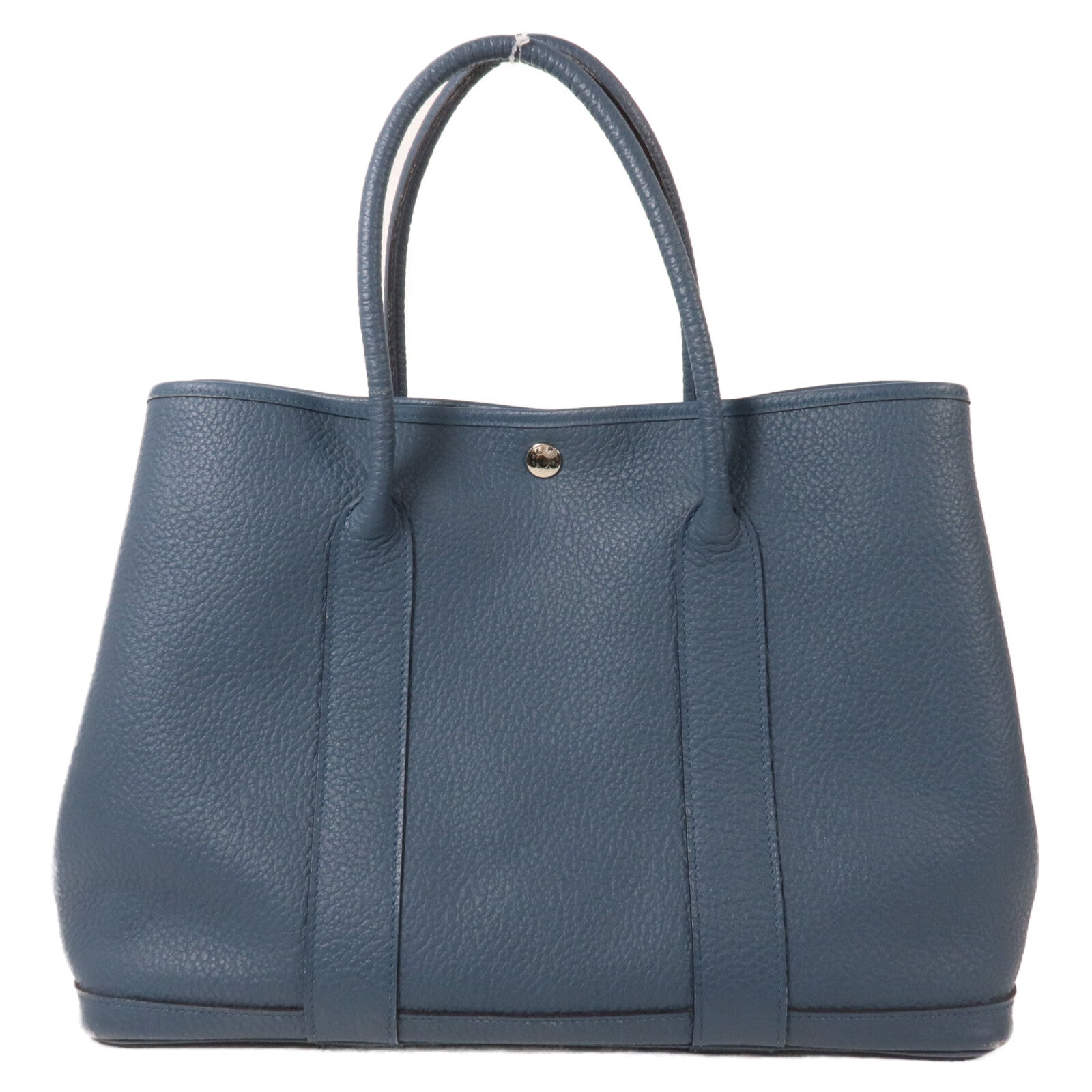 HERMES Negonda皮革Garden Party PM手挽袋Bleu Tempete