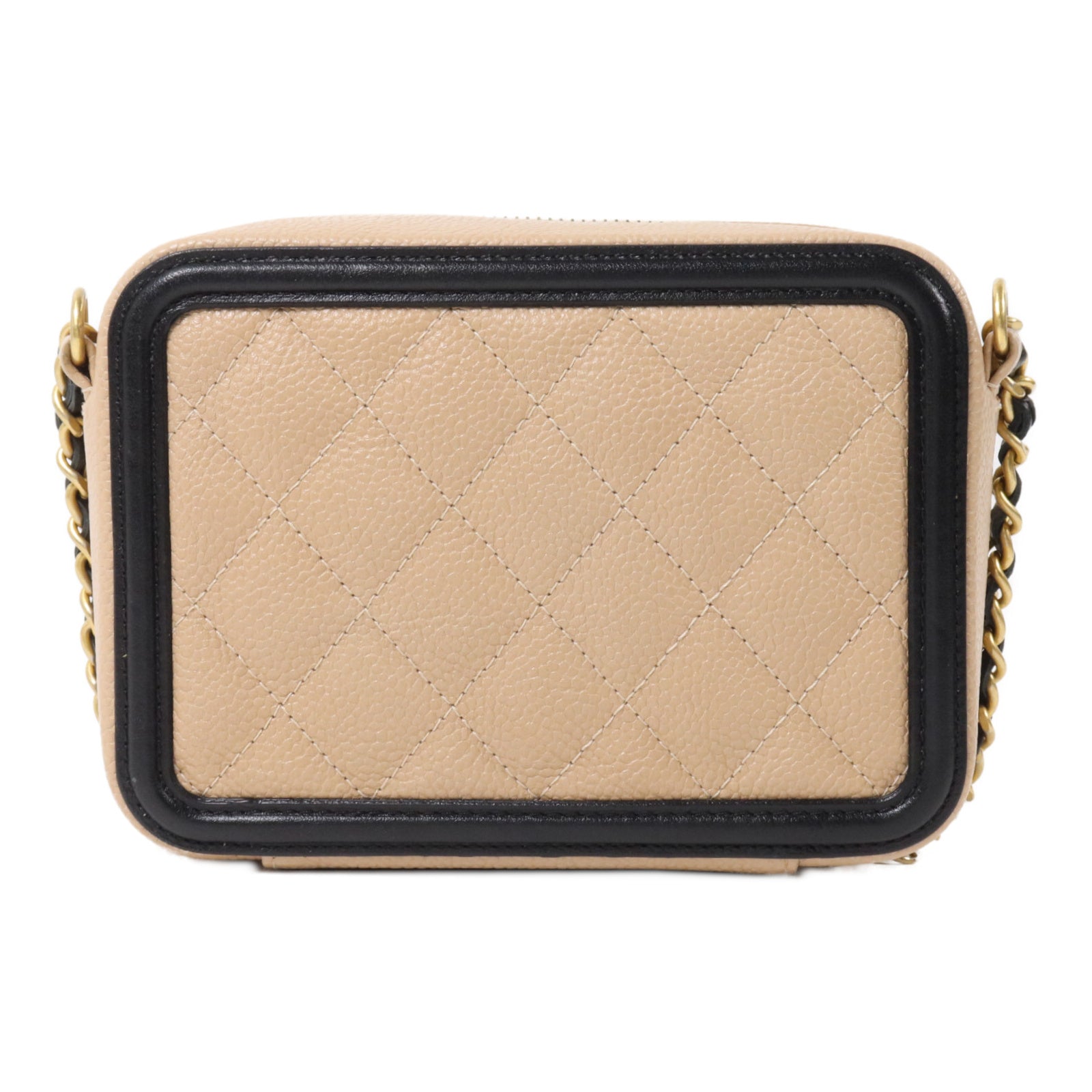 CHANEL 牛皮皮革Mini Vanity Case鏈帶肩背袋