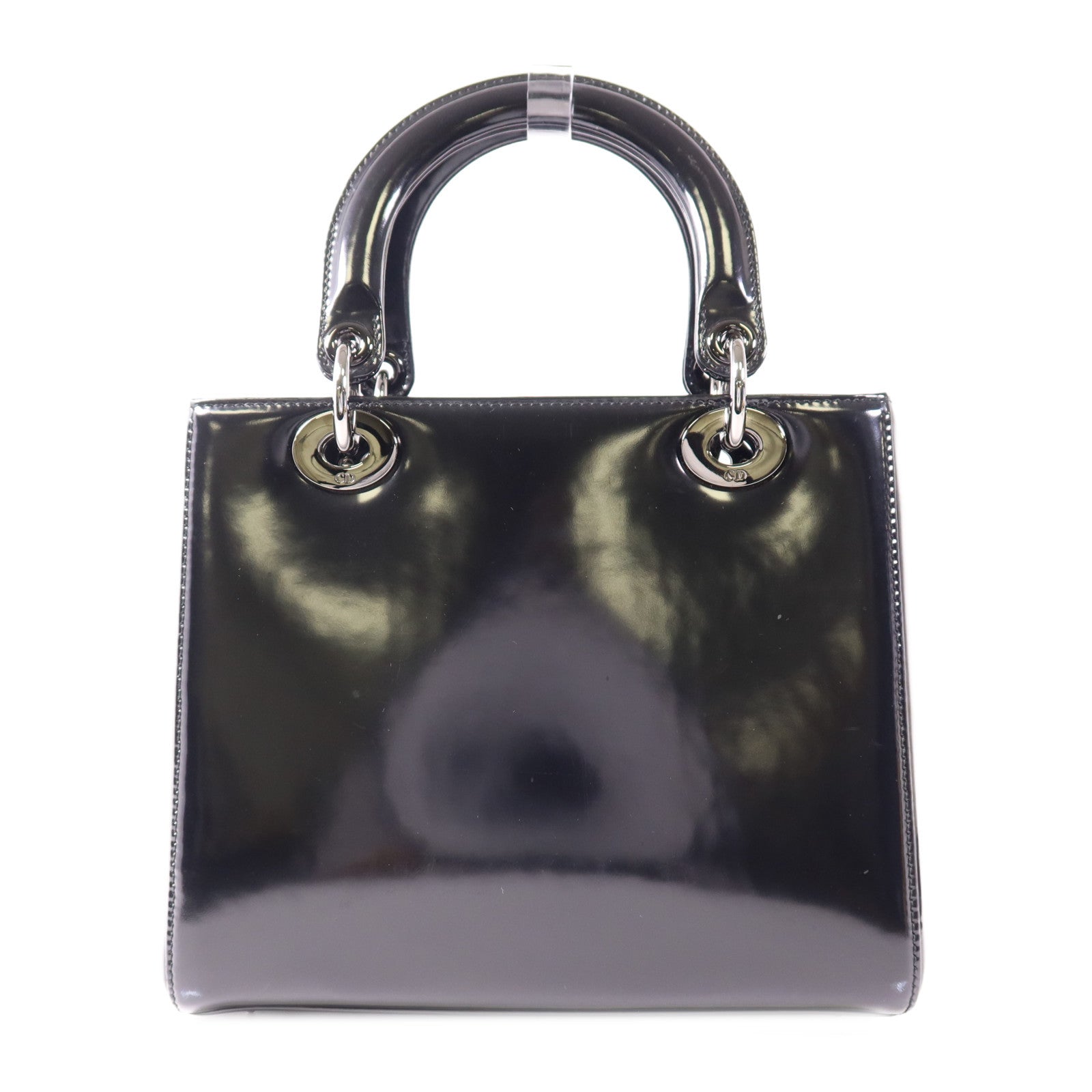 CHRISTIAN DIOR CD SHW Lady Dior 2 Way Shoulder Bag Leather Black