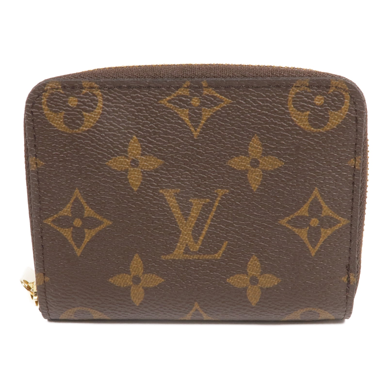 LOUIS VUITTON Monogram Zippy Coin Purse金扣零錢包棕色